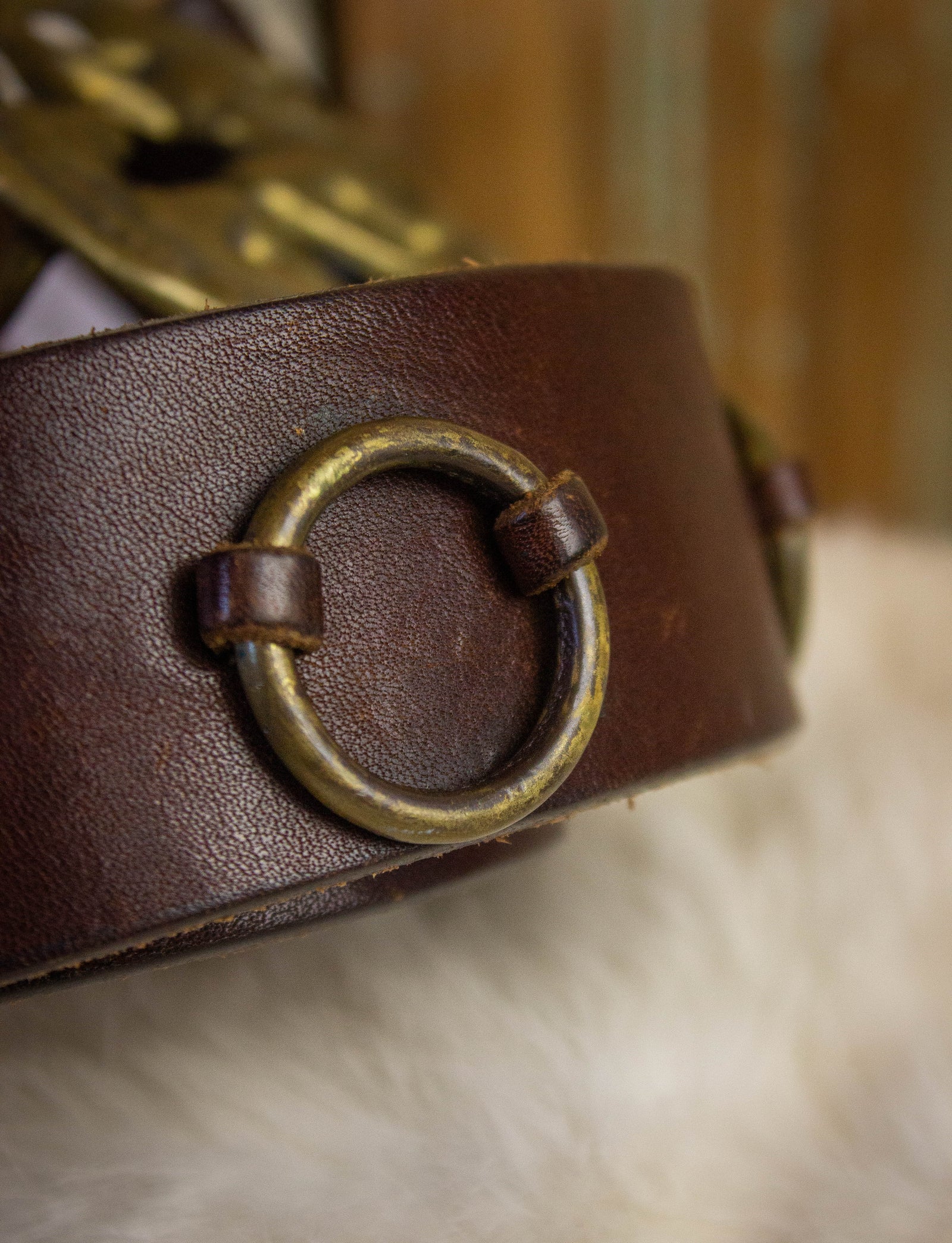 Vintage Gemini Brown Leather Belt