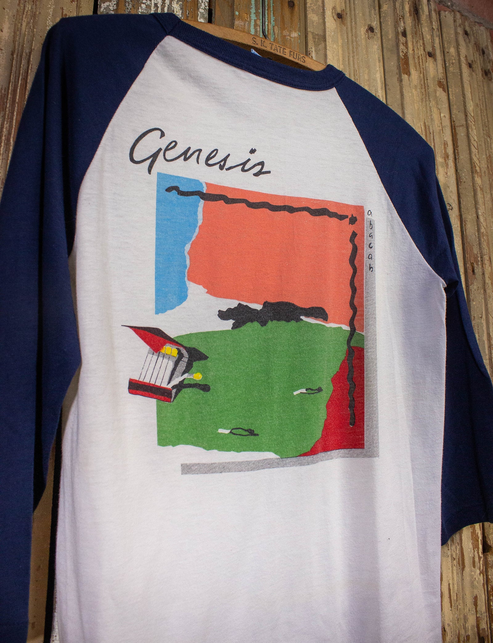 Vintage Genesis Acabac Tour Raglan Concert T Shirt 1981/82 White/Blue Small