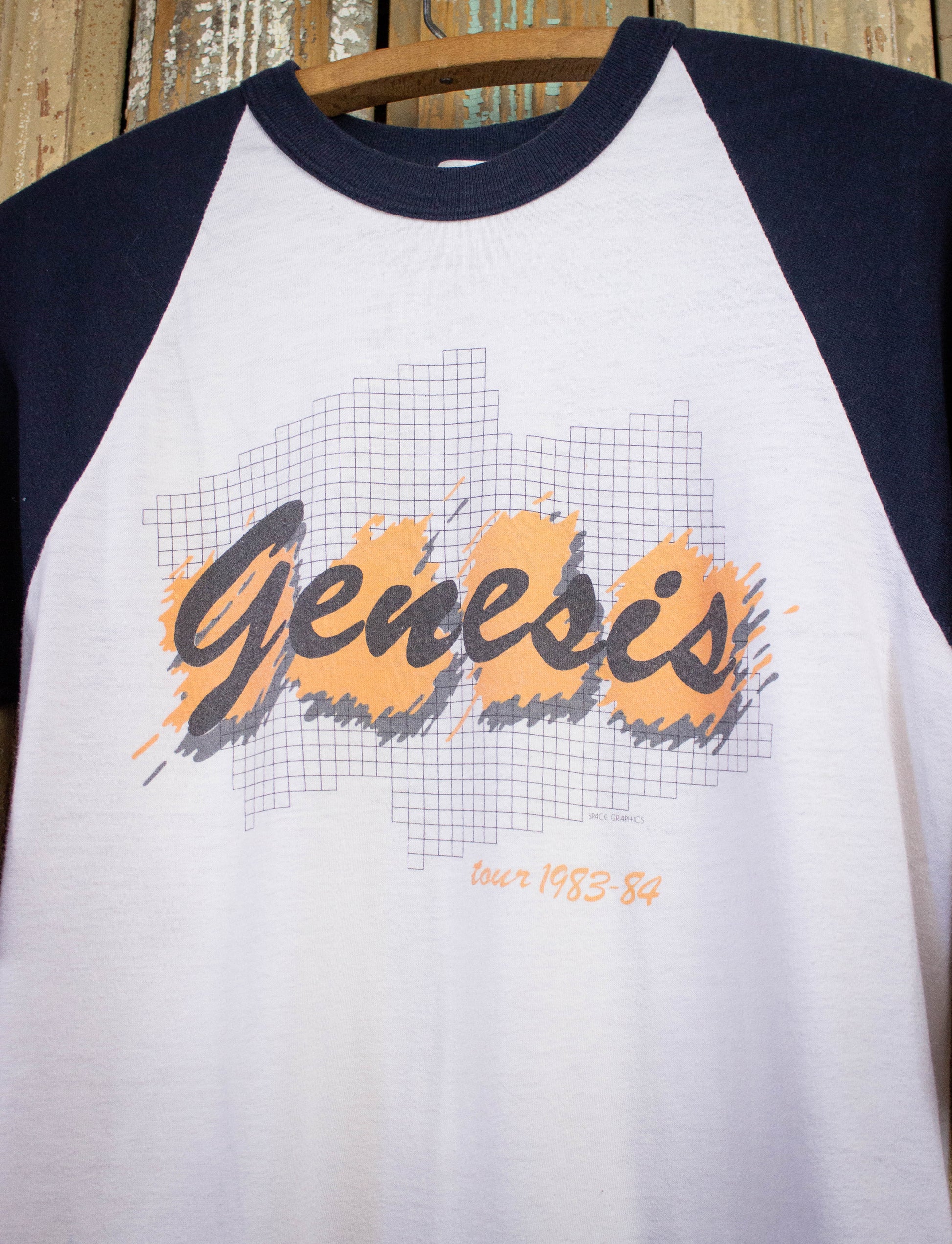 Vintage Genesis Mama Tour Raglan Concert T Shirt 1983-84 Navy/White Small