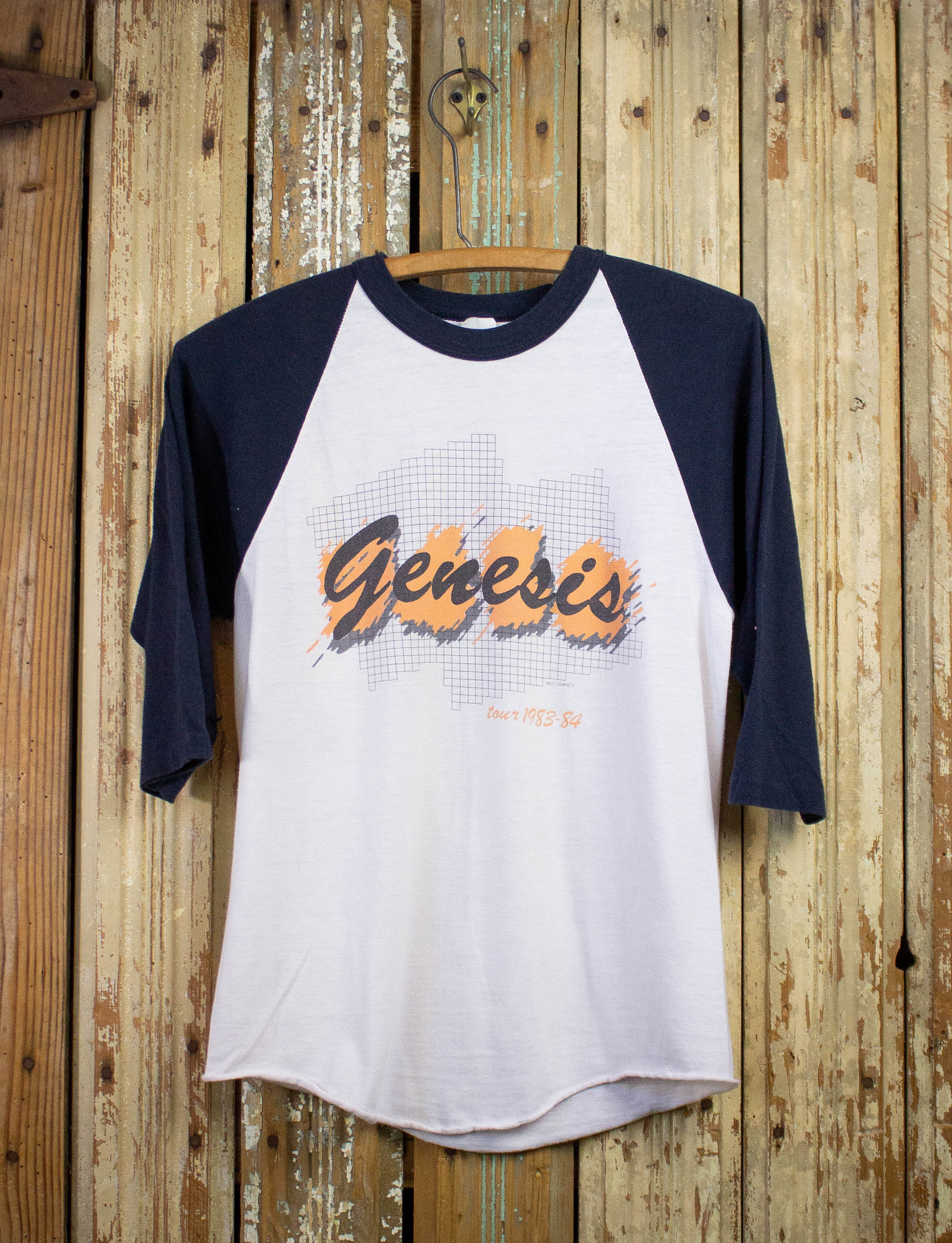 VTG Genesis 1983 Mama Tour Raglan Concert authentic Graphic T-Shirt 80s Sz M Single Stitch