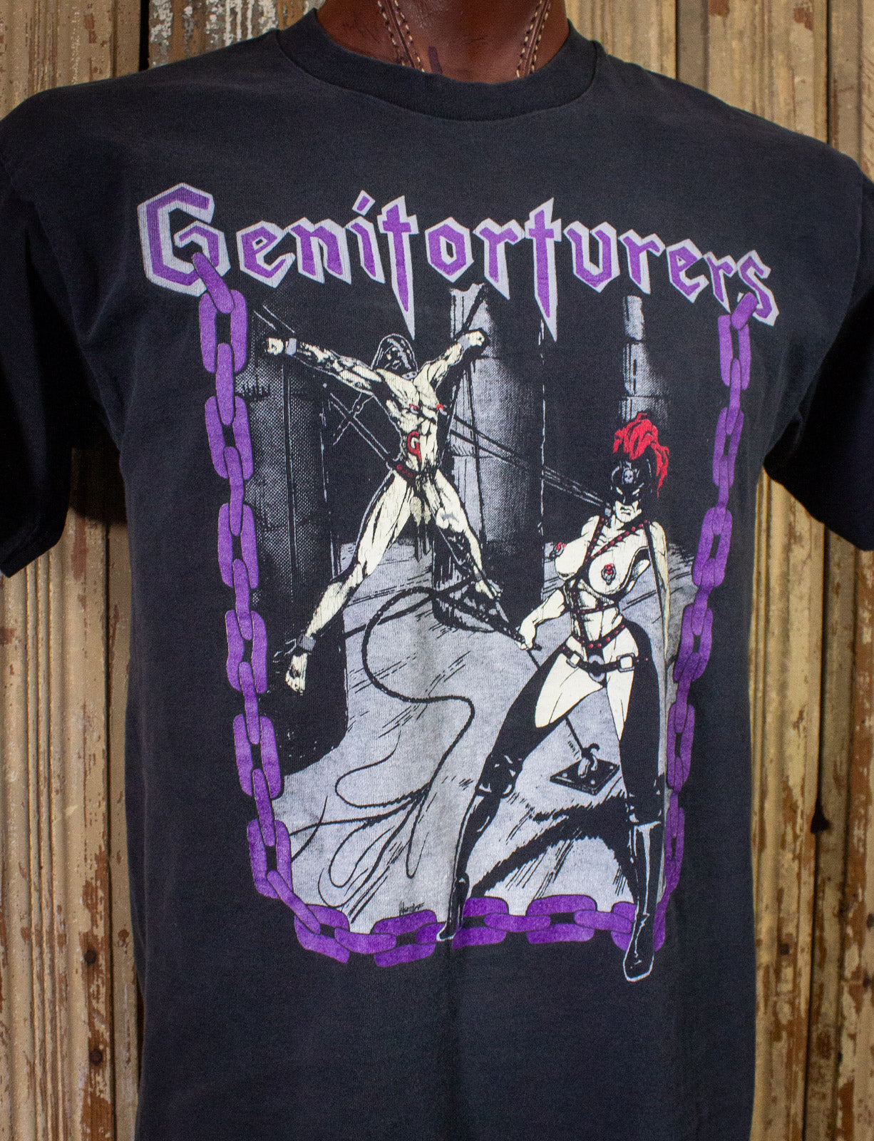 Vintage Genitorturers Pleasure In Restraint Concert T Shirt 90s Black Large