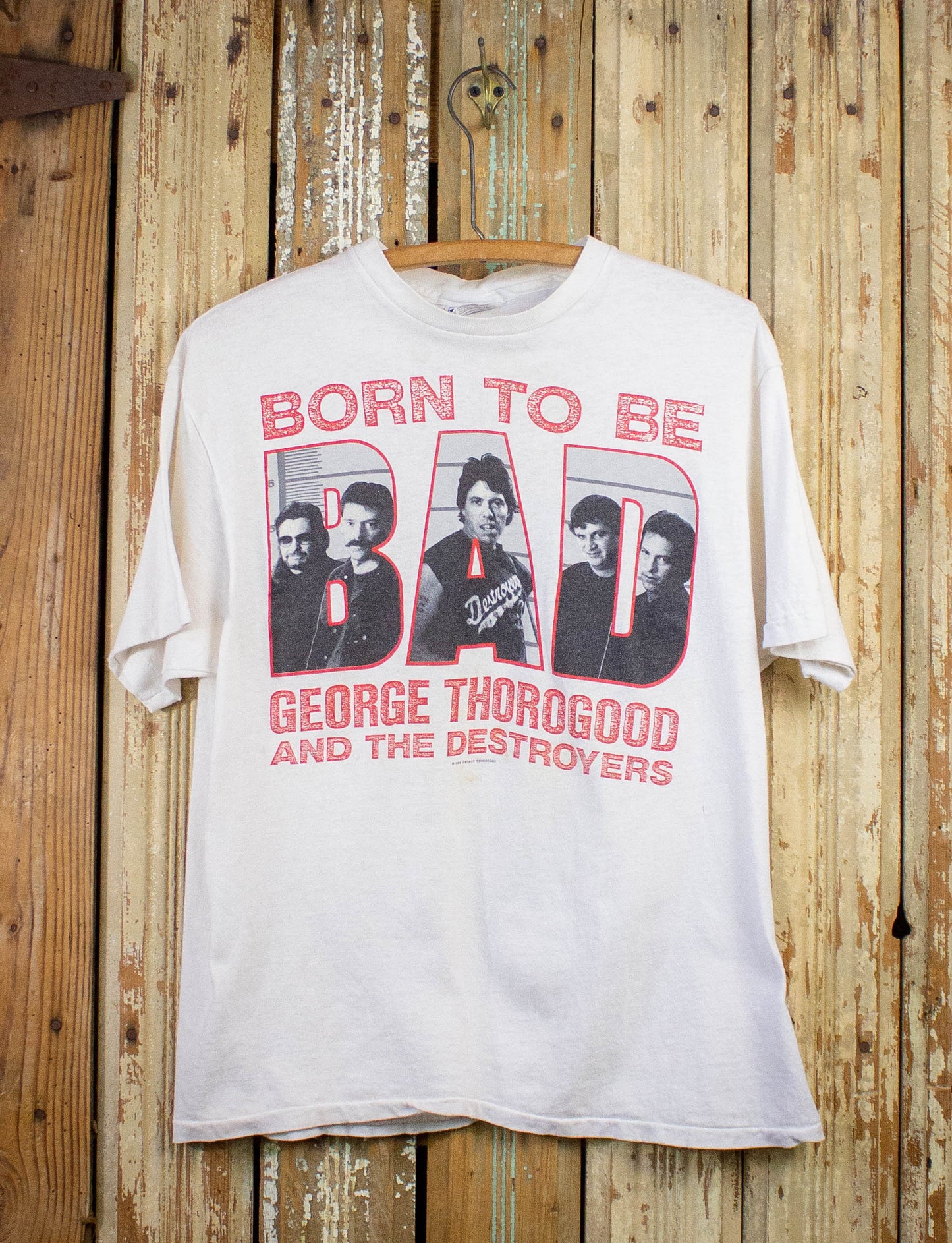 Vintage George Thorogood and the Destroyers Born To Be Bad Concert T Shirt 1988 White Medium