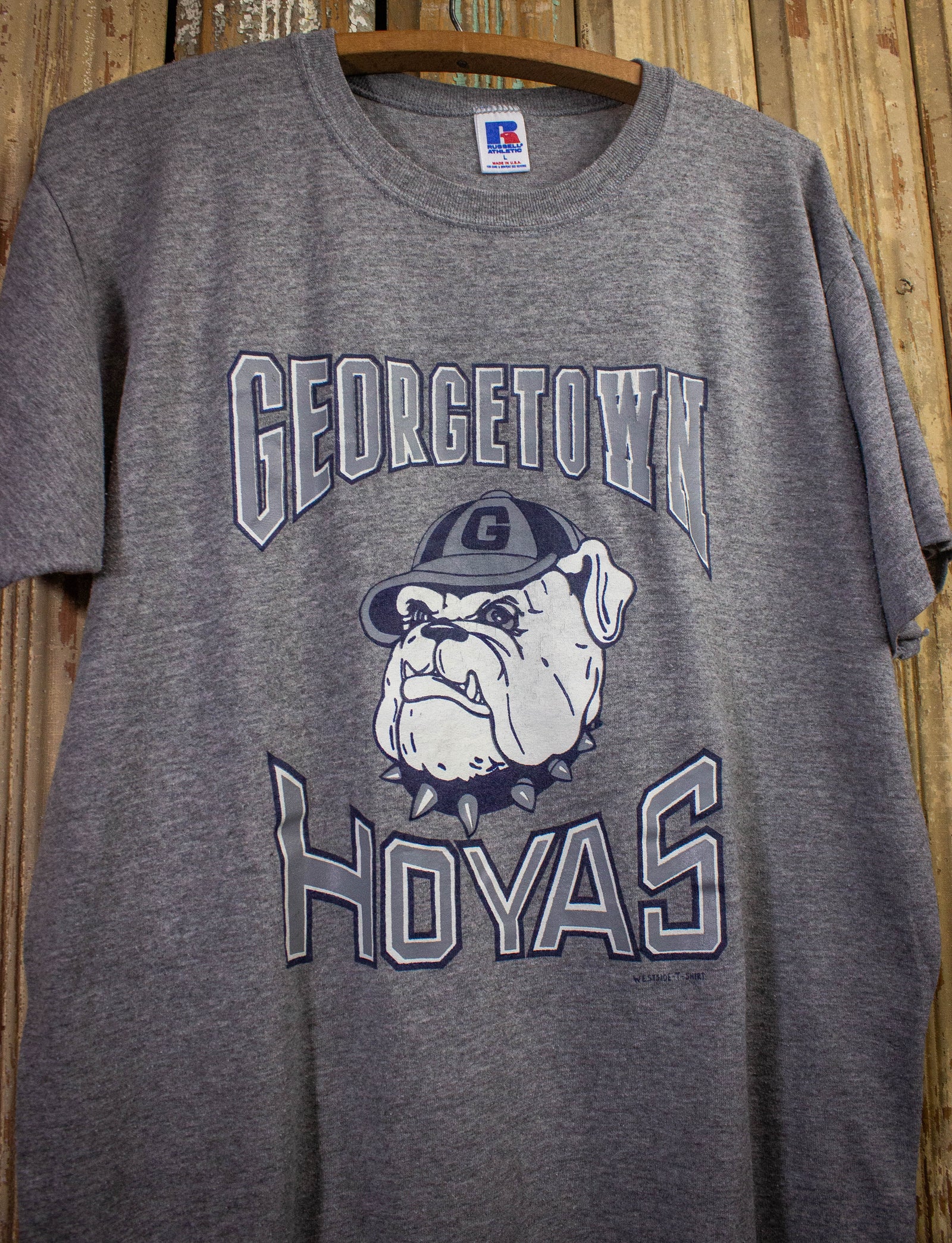 Vintage Georgetown Hoyas Graphic T Shirt 90s Gray Large