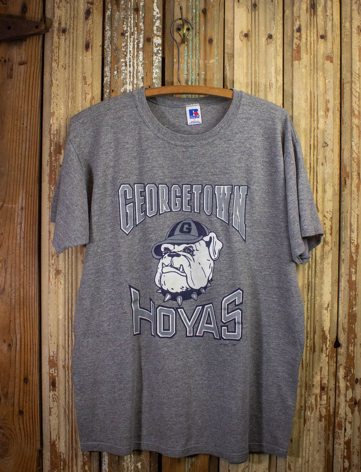 Vintage Georgetown Hoyas Graphic T Shirt 90s Gray Large