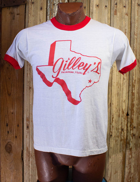 Vintage Gilley's Texas Red And White Ringer Graphic T-Shirt 1980s M