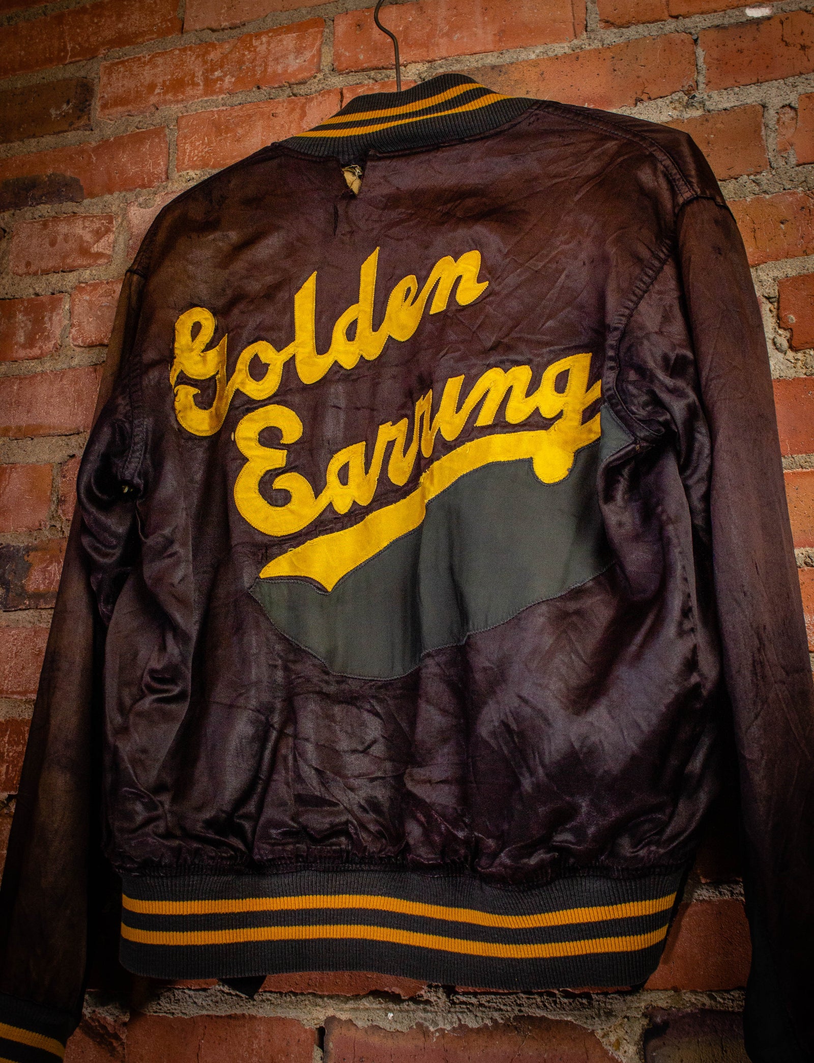 Vintage 70s Golden Earring Satin Bomber Jacket M