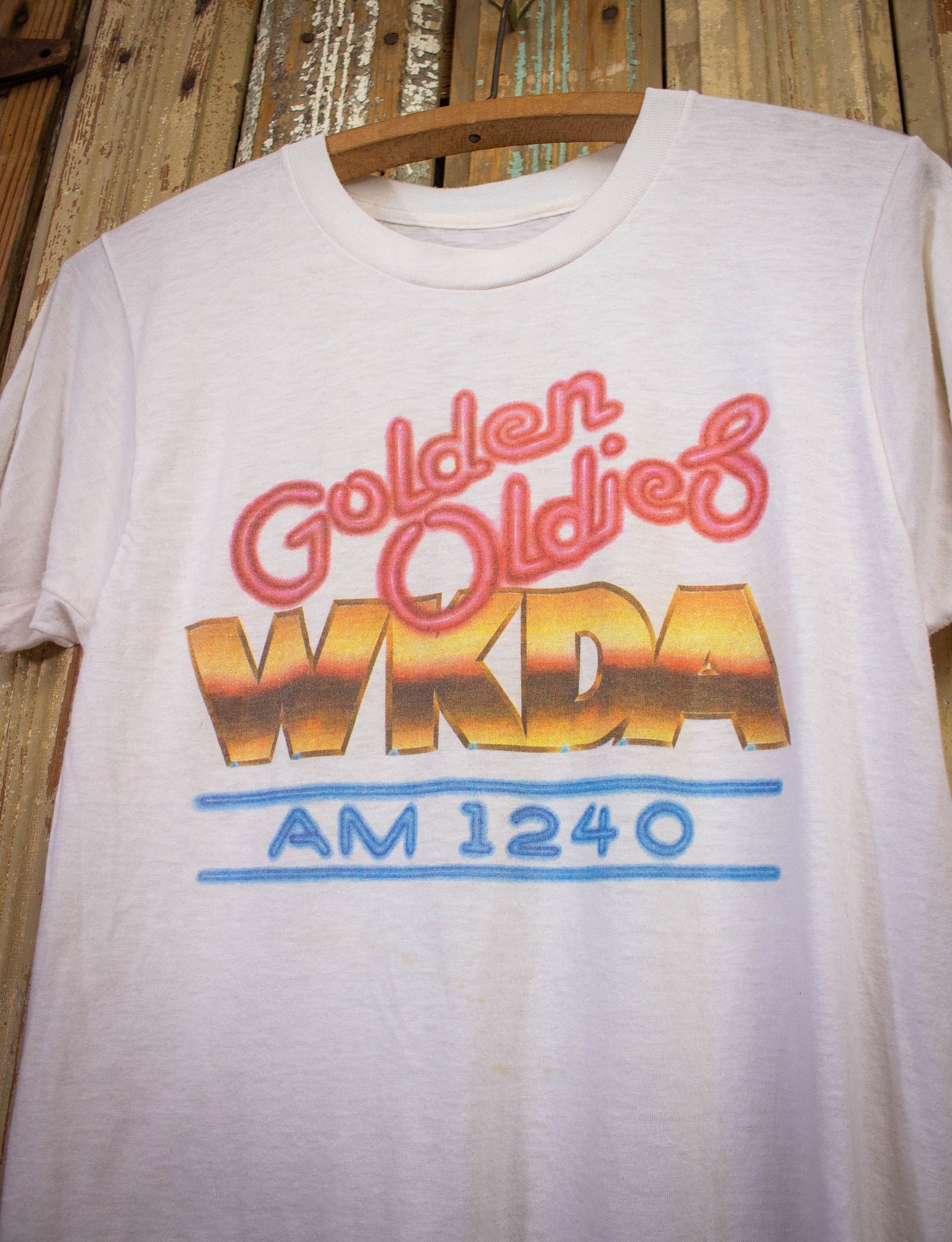 Vintage Golden Oldies WKDA Graphic T Shirt 80s White Small