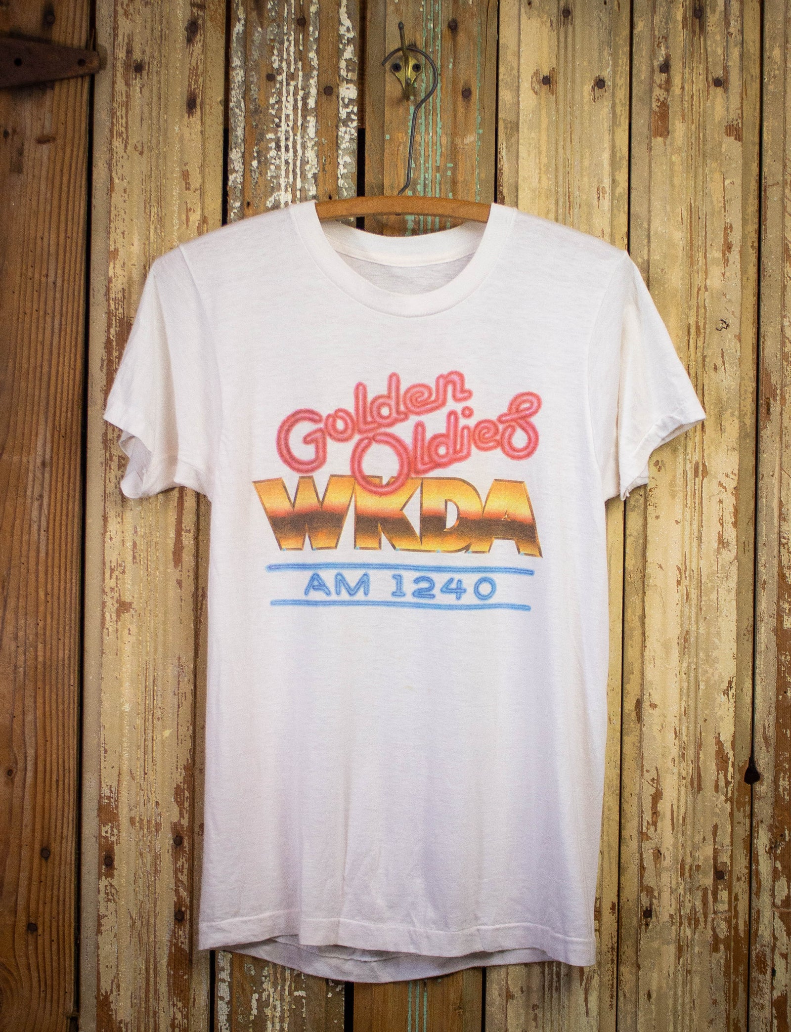 Vintage Golden Oldies WKDA Graphic T Shirt 80s White Small
