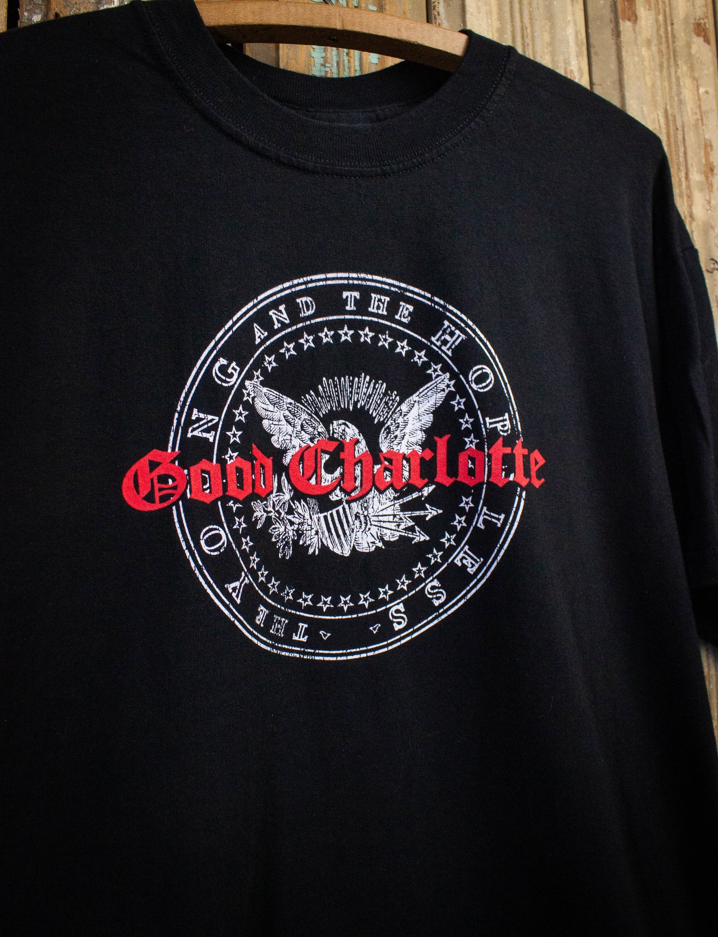 Vintage Good Charlotte The Young and The Hopeless Concert T Shirt 2002 Black Large  