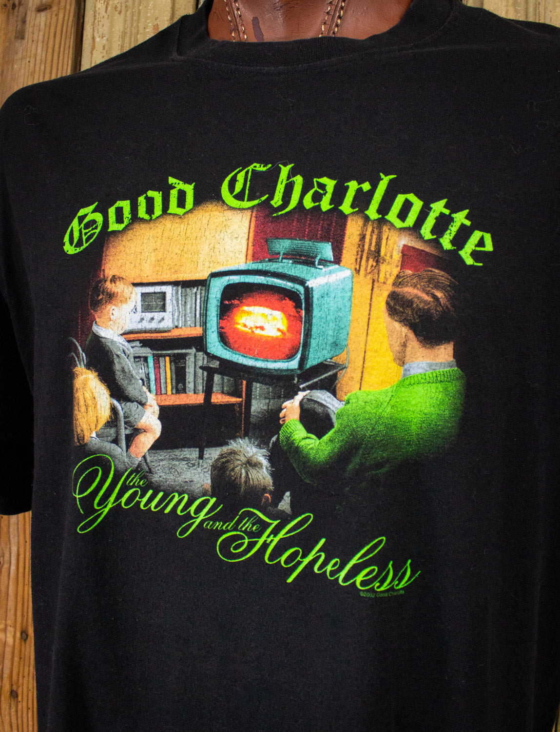 Vintage Good Charlotte The Young and the Hopeless Concert T Shirt 2002 Black XL