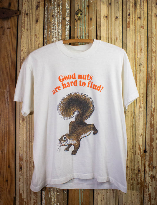 Vintage Good Nuts Are Hard To Find Graphic T Shirt 80s White XL 