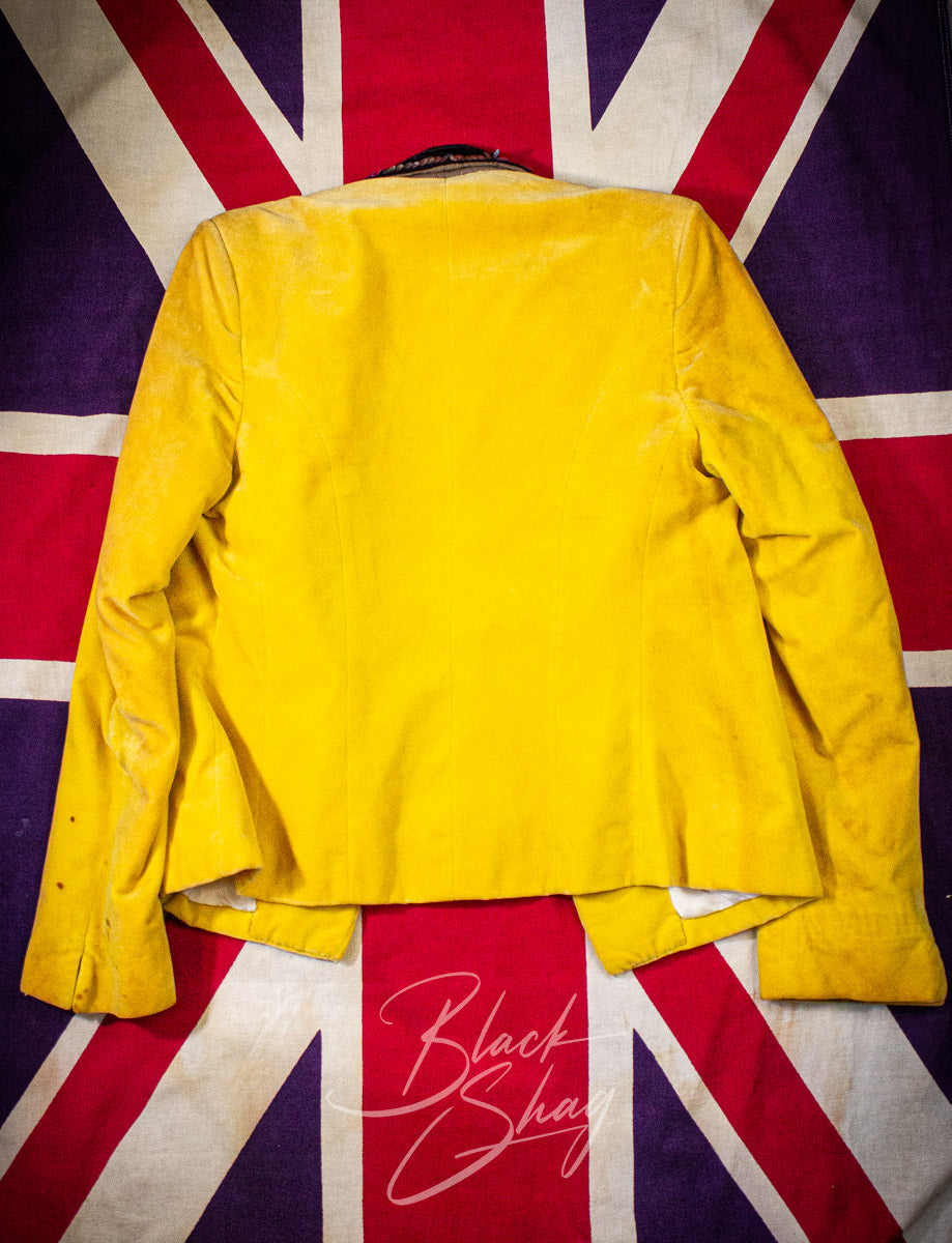Vintage Granny Takes A Trip Yellow Velvet Sequined Suit 70s Owned By Keith West (The Brats)