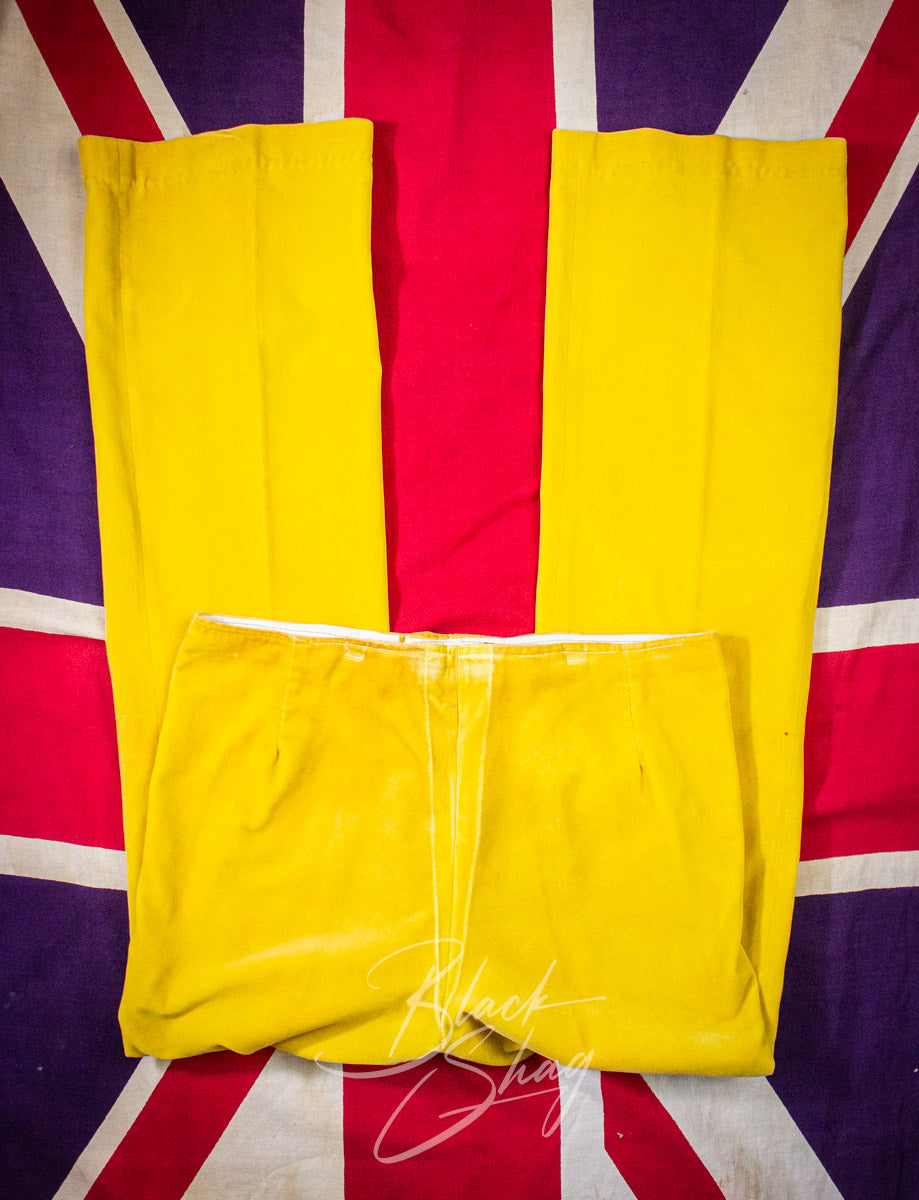 Vintage Granny Takes A Trip Yellow Velvet Sequined Suit 70s Owned By Keith West (The Brats)
