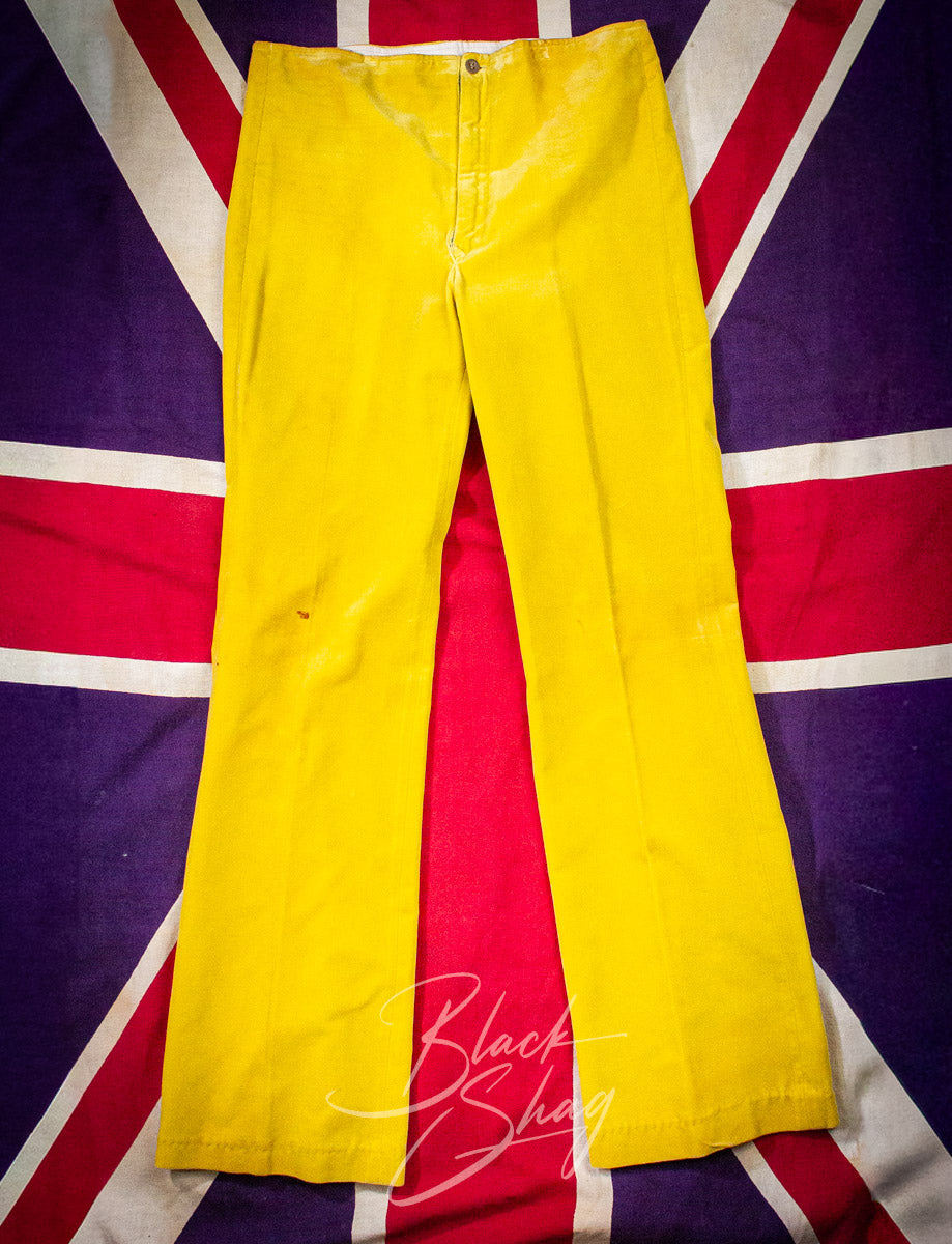 Vintage Granny Takes A Trip Yellow Velvet Sequined Suit 70s Owned By Keith West (The Brats)