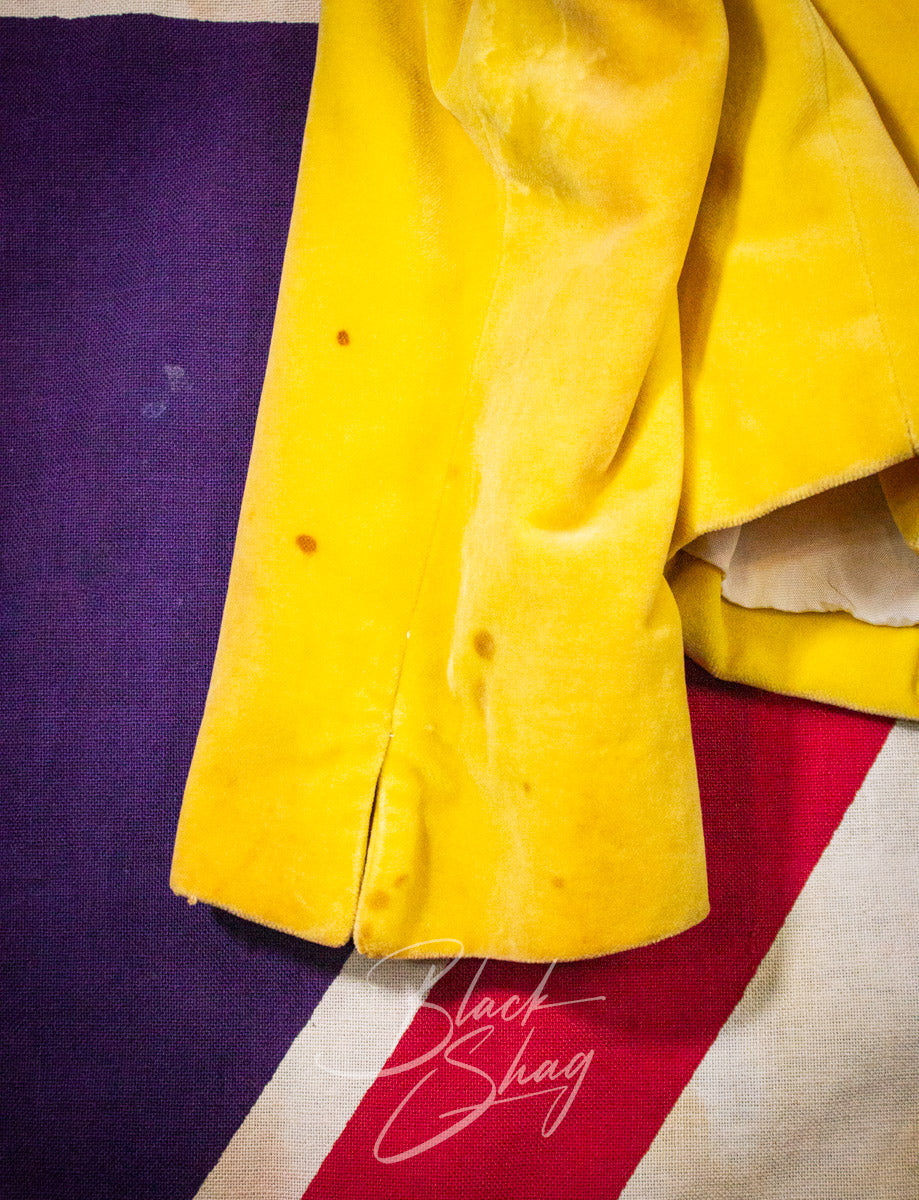 Vintage Granny Takes A Trip Yellow Velvet Sequined Suit 70s Owned By Keith West (The Brats)