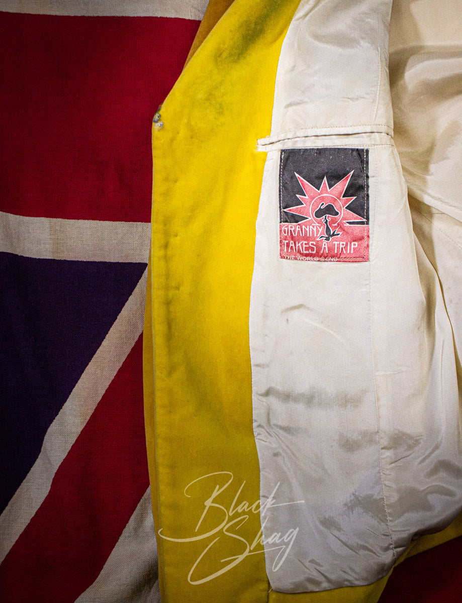 Vintage Granny Takes A Trip Yellow Velvet Sequined Suit 70s Owned By Keith West (The Brats)