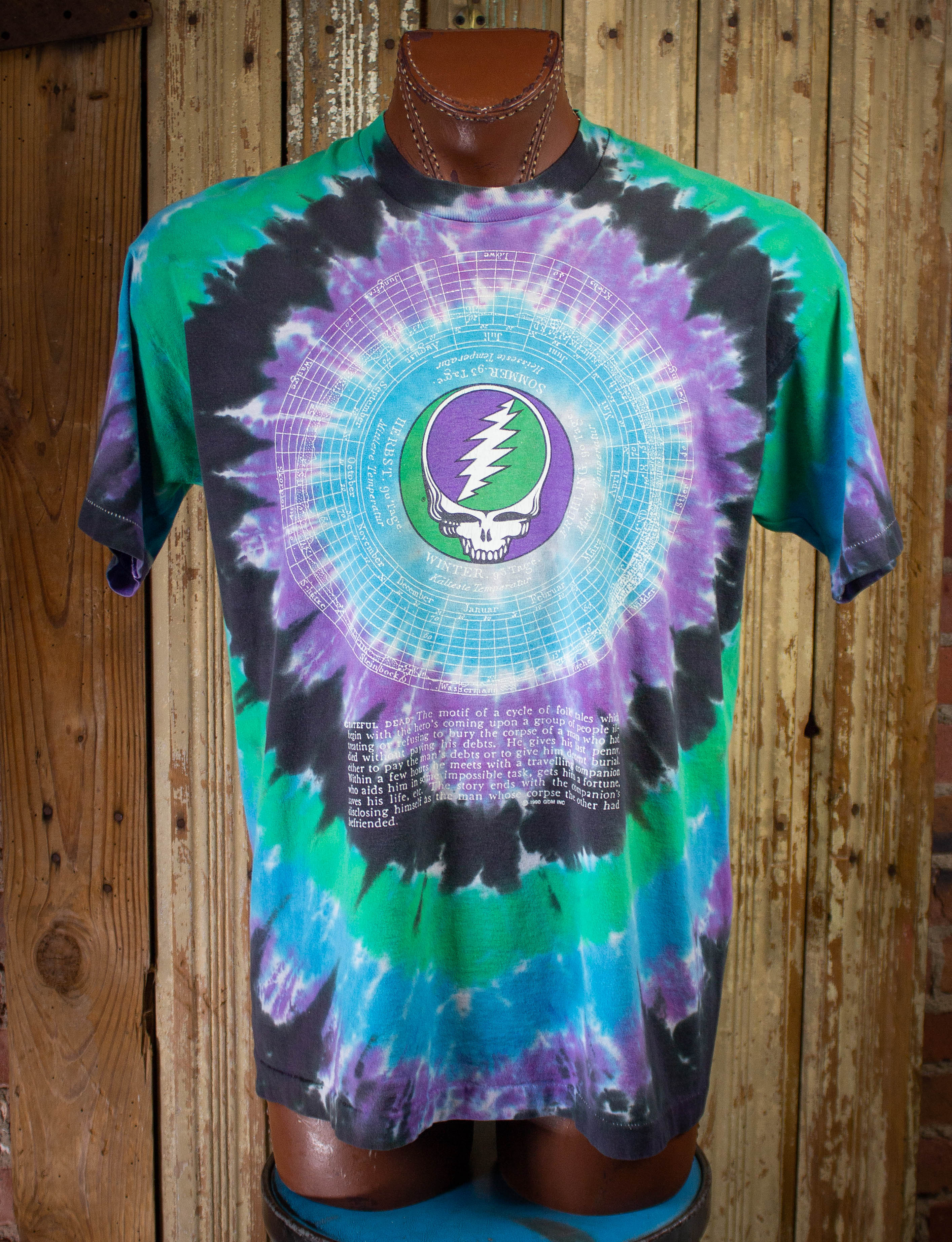 Vintage Grateful Dead 25th Anniversary Concert T-Shirt Tye Dye 1990 XL