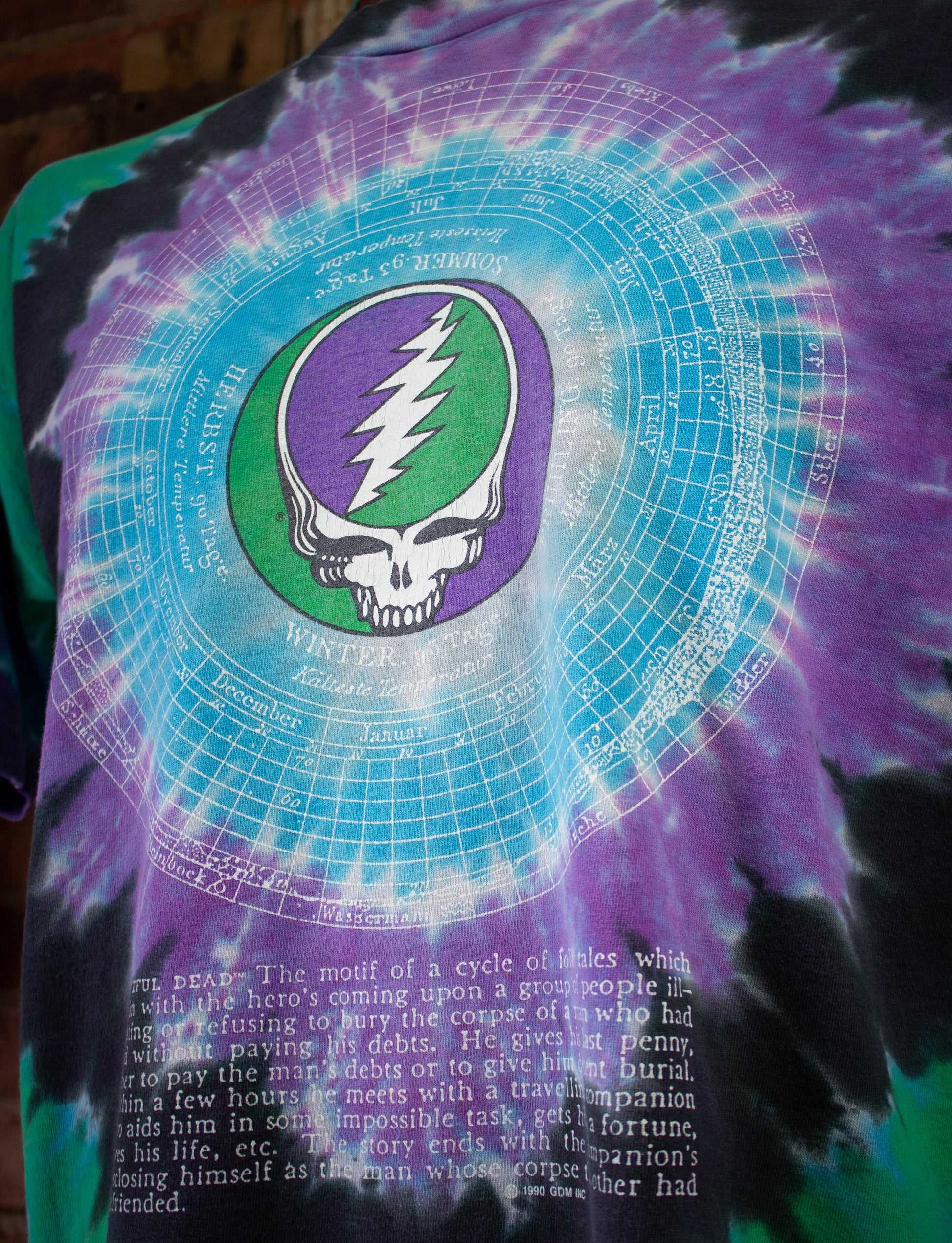 Vintage Grateful Dead 25th Anniversary Concert T-Shirt Tye Dye 1990 XL