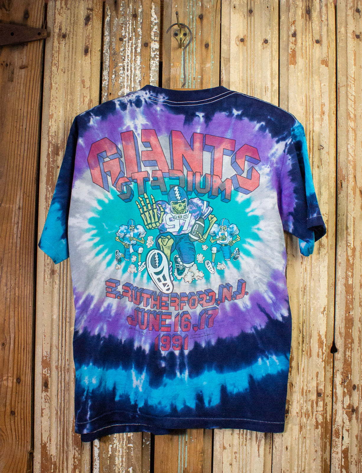 Vintage Grateful Dead Giant's Stadium Tie Dye Concert T Shirt 1991 Large