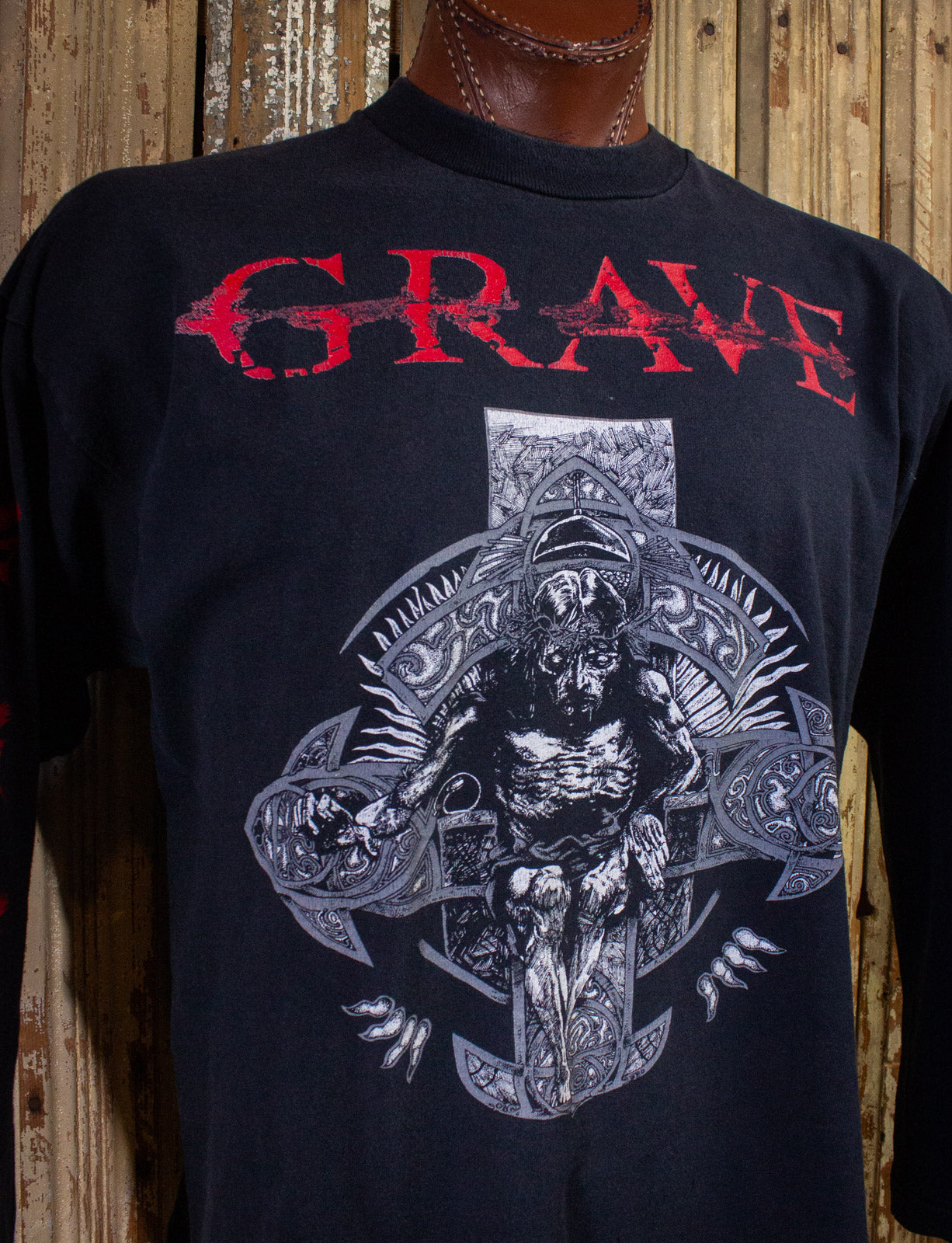 Vintage Grave European Tour Long Sleeve Concert T Shirt 1995 Black XL