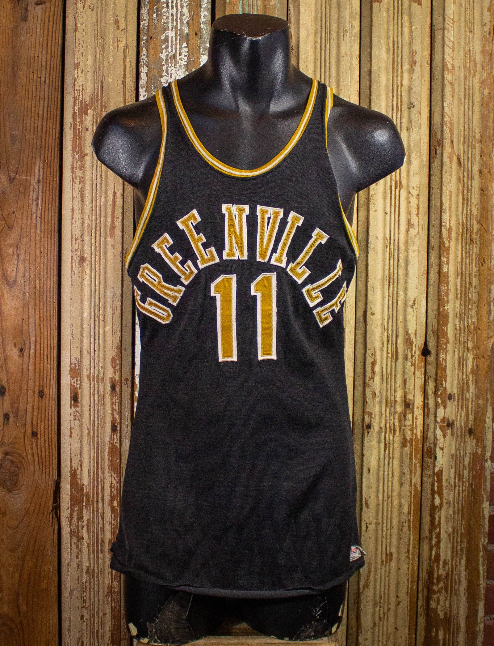 Vintage Greenville Jersey Tank Top 40s Green and Yellow Small
