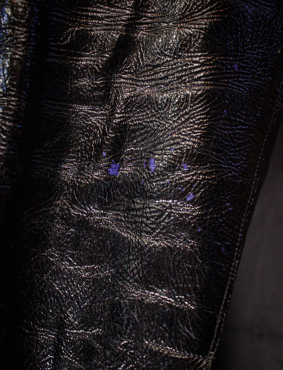 Vintage Gucci Vernice Black Leather Blazer y2k Large