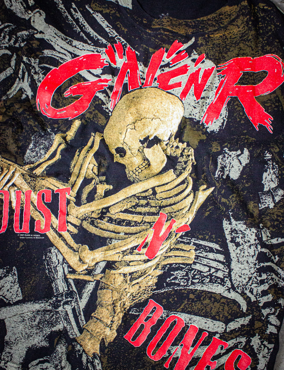 Vintage Guns N Roses Dust N Bones AOP Concert T Shirt 1992 – Black