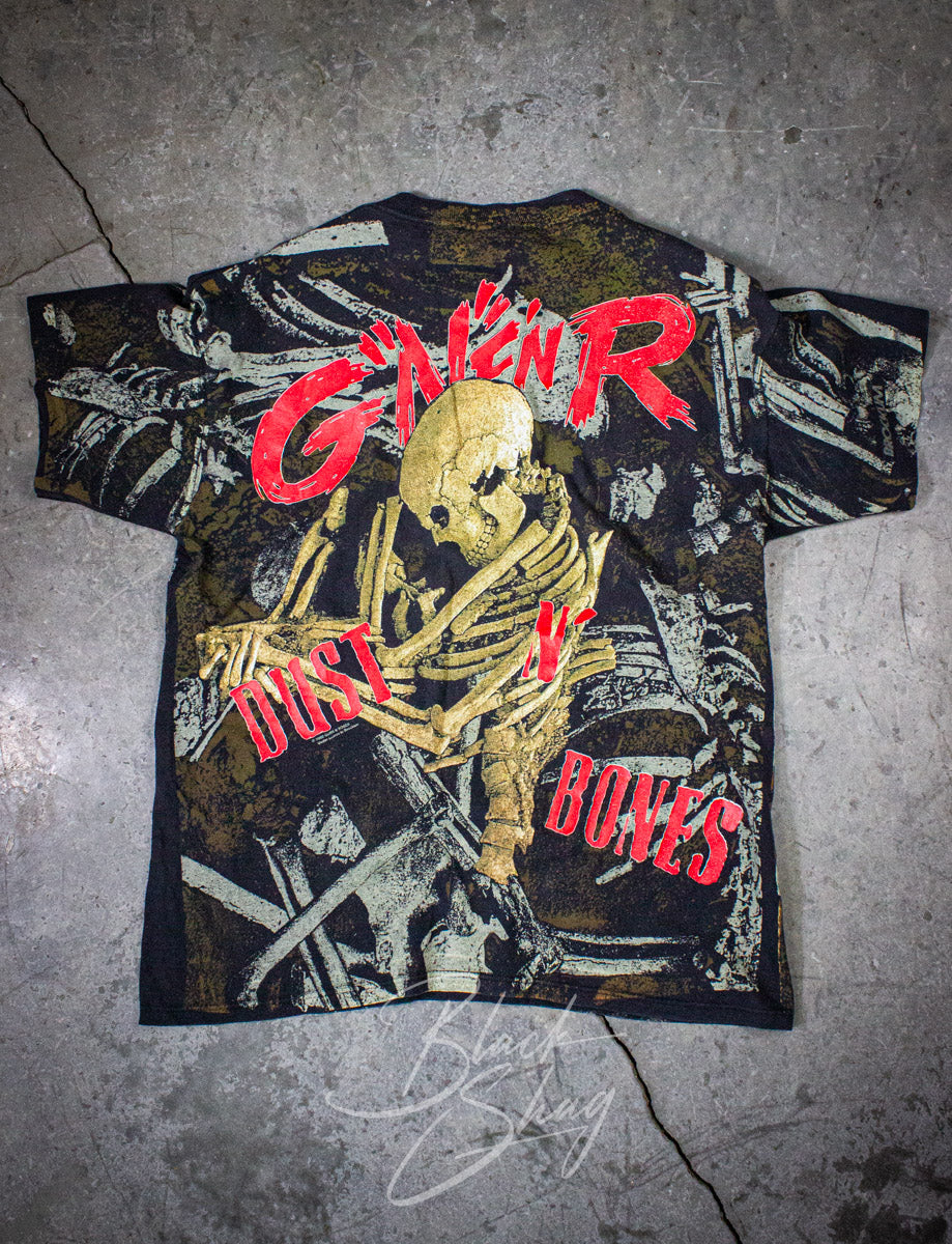Vintage Guns N Roses Dust N Bones AOP Concert T Shirt 1992 – Black