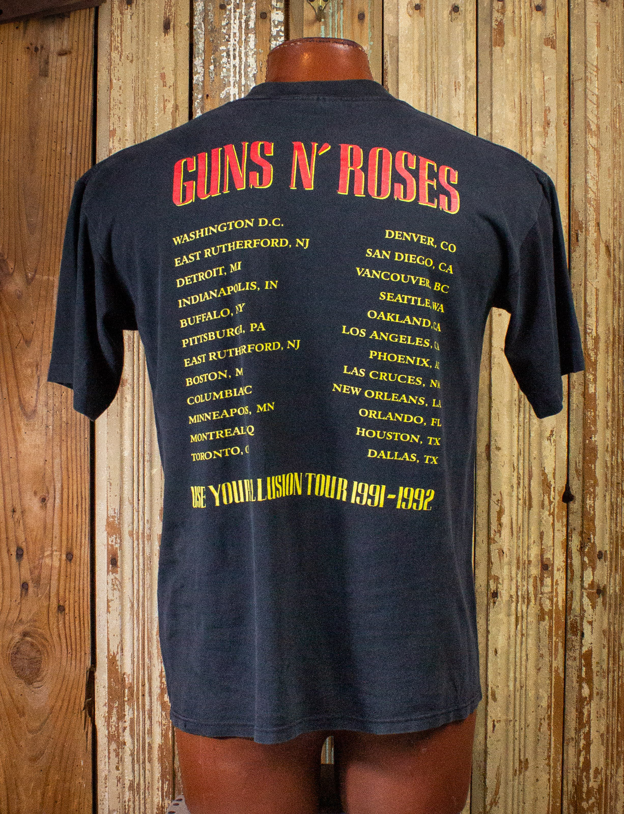 Vintage Guns N Roses Use Your Illusion Tour Concert T Shirt 1991/92 Black Large