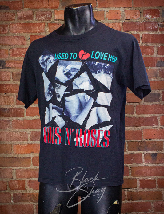 Vintage Guns N Roses Used To Love Her Concert T Shirt 1988 Medium