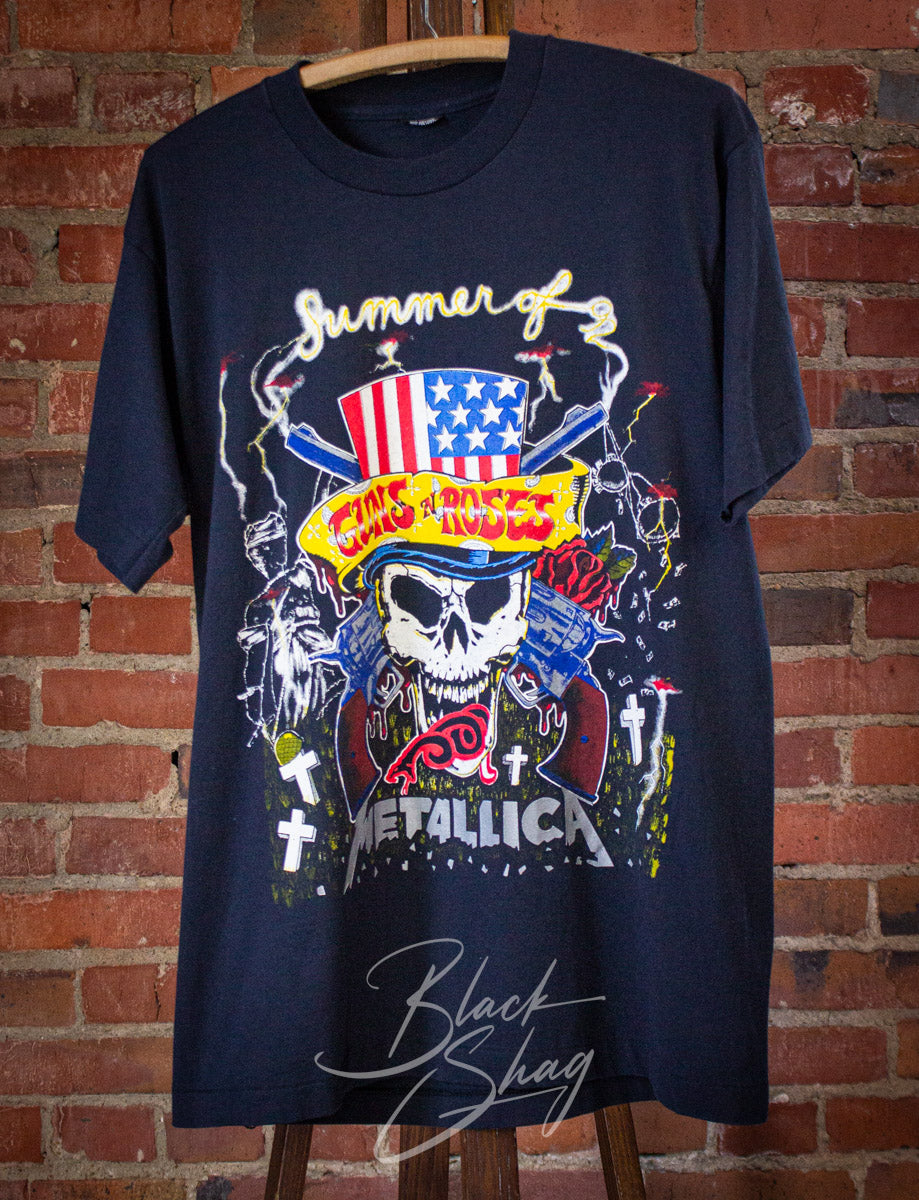 Vintage Guns 'n' Roses Metallica Summer of '92 Concert T Shirt 1992 Black Large