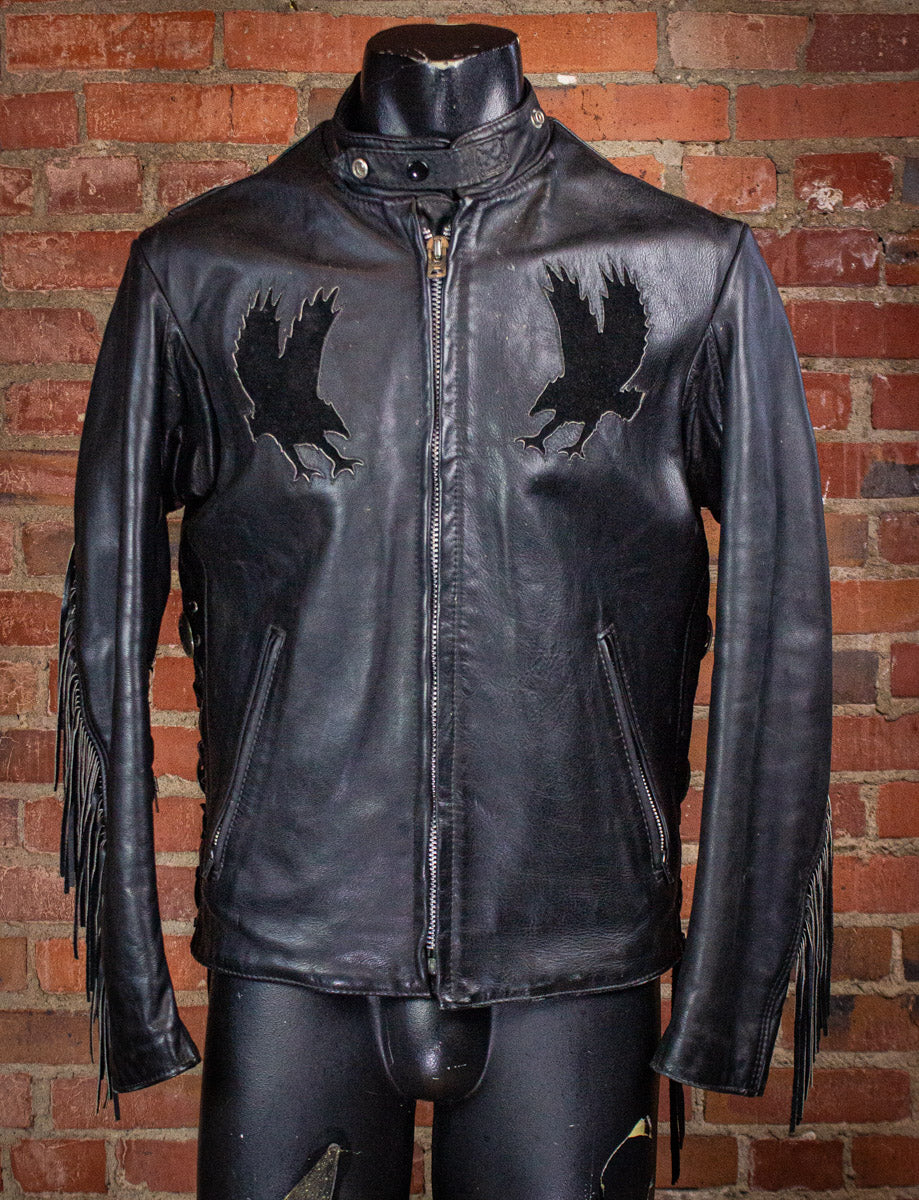 Vintage Gypsy Leather Eagle Fringe Cafe Racer Leather Jacket