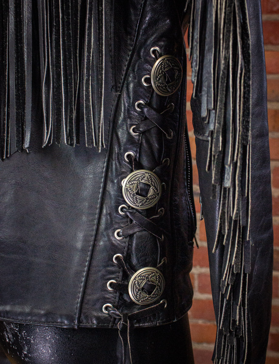 Vintage Gypsy Leather Eagle Fringe Cafe Racer Leather Jacket