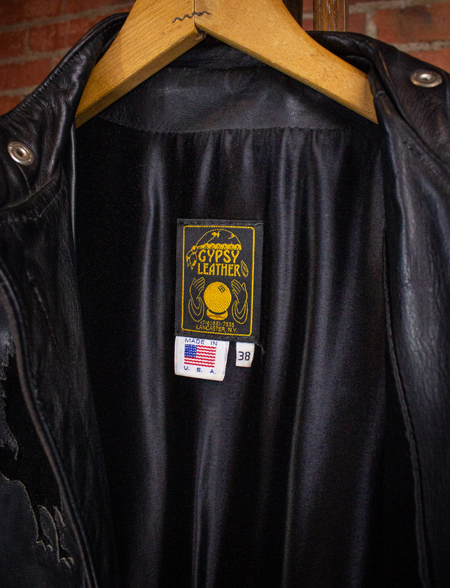 Vintage Gypsy Leather Eagle Fringe Cafe Racer Leather Jacket