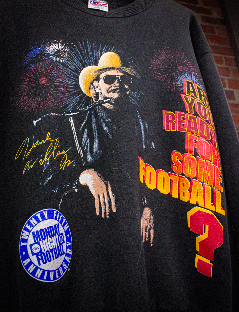 Vintage Hank Williams Jr. Monday Night Football Sweatshirt 90s Black M/L