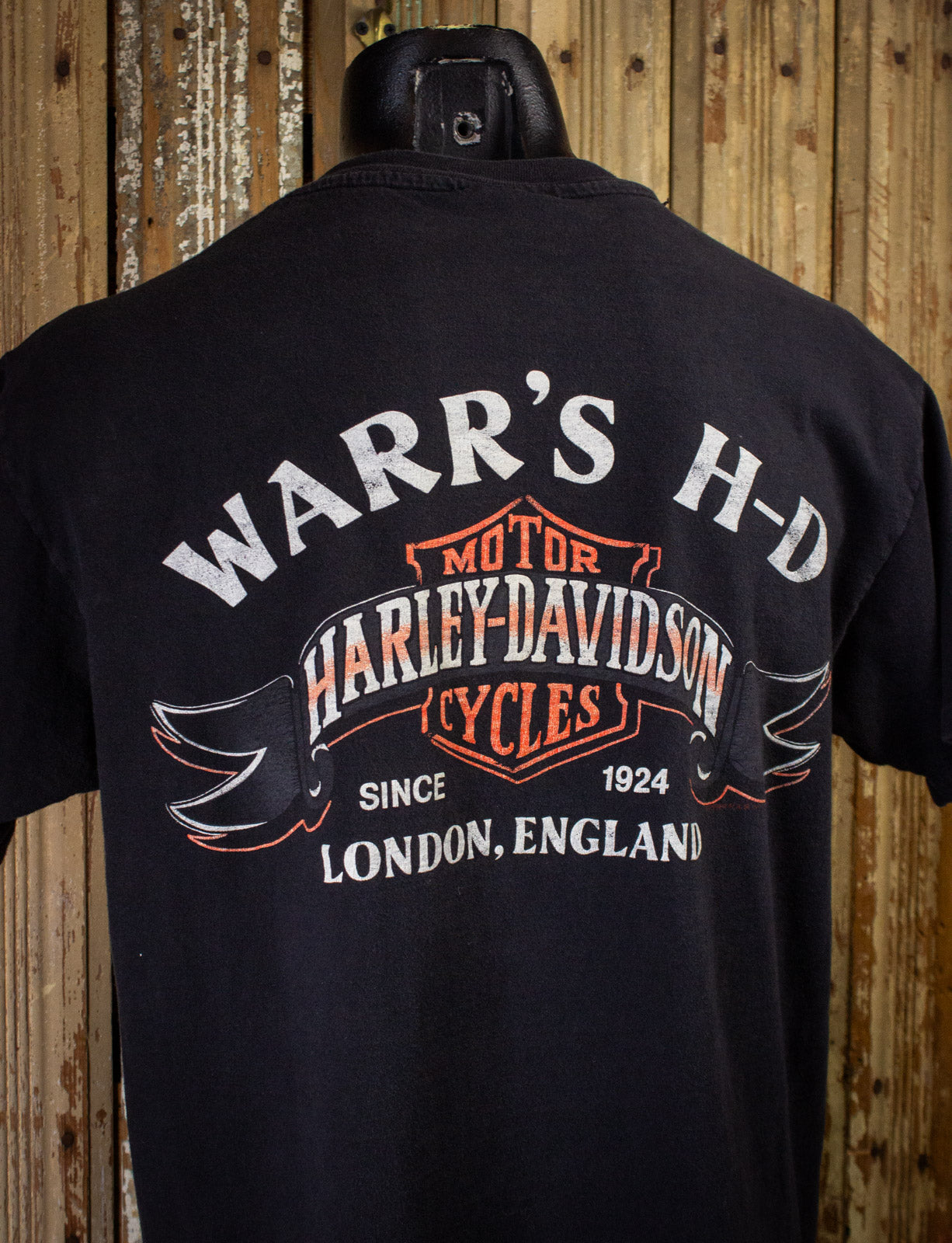 Vintage Harley Davidson Wars London Graphic T Shirt 90s Black Large