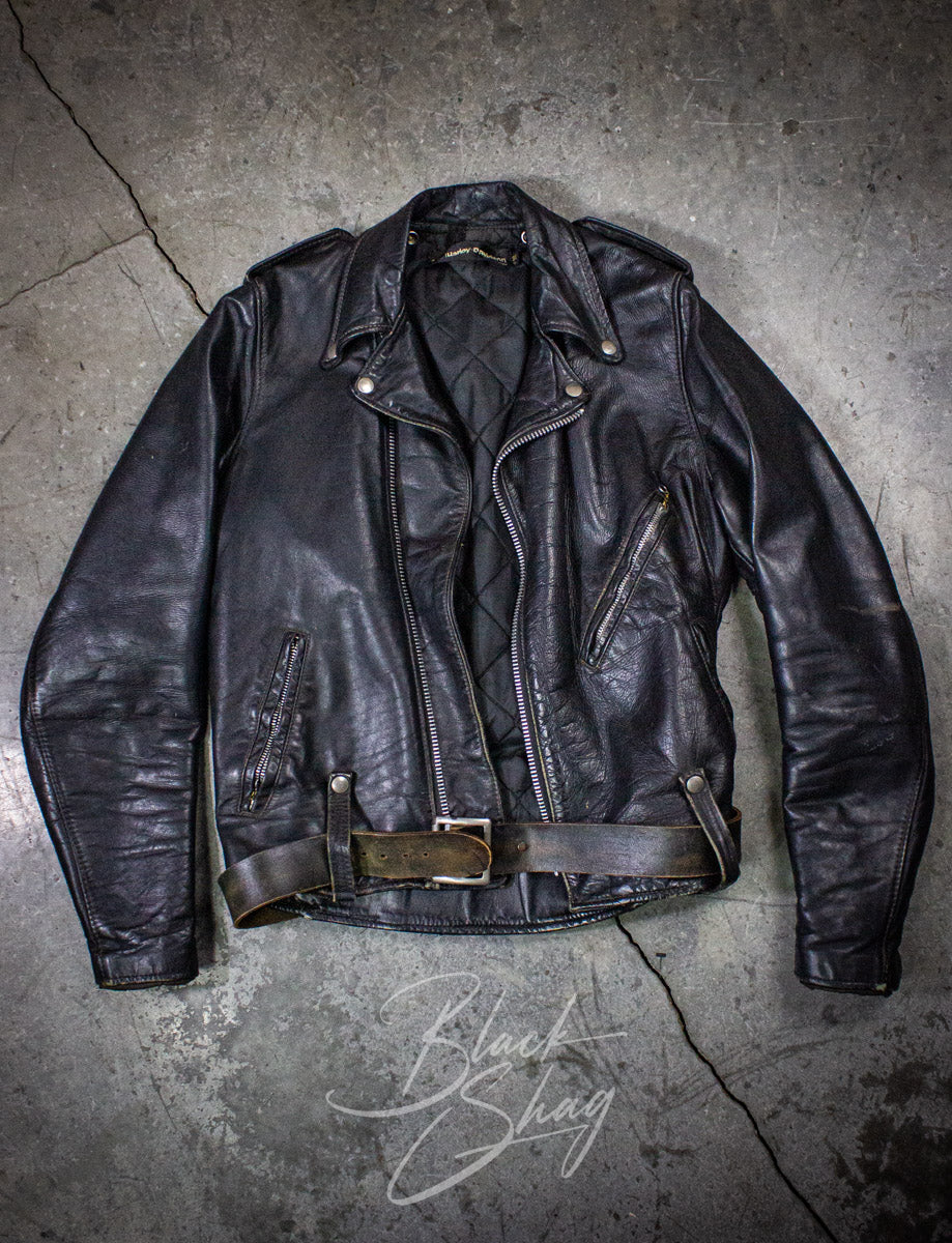 Vintage Harley Davidson AMF Leather Biker Jacket 70s Medium/Large