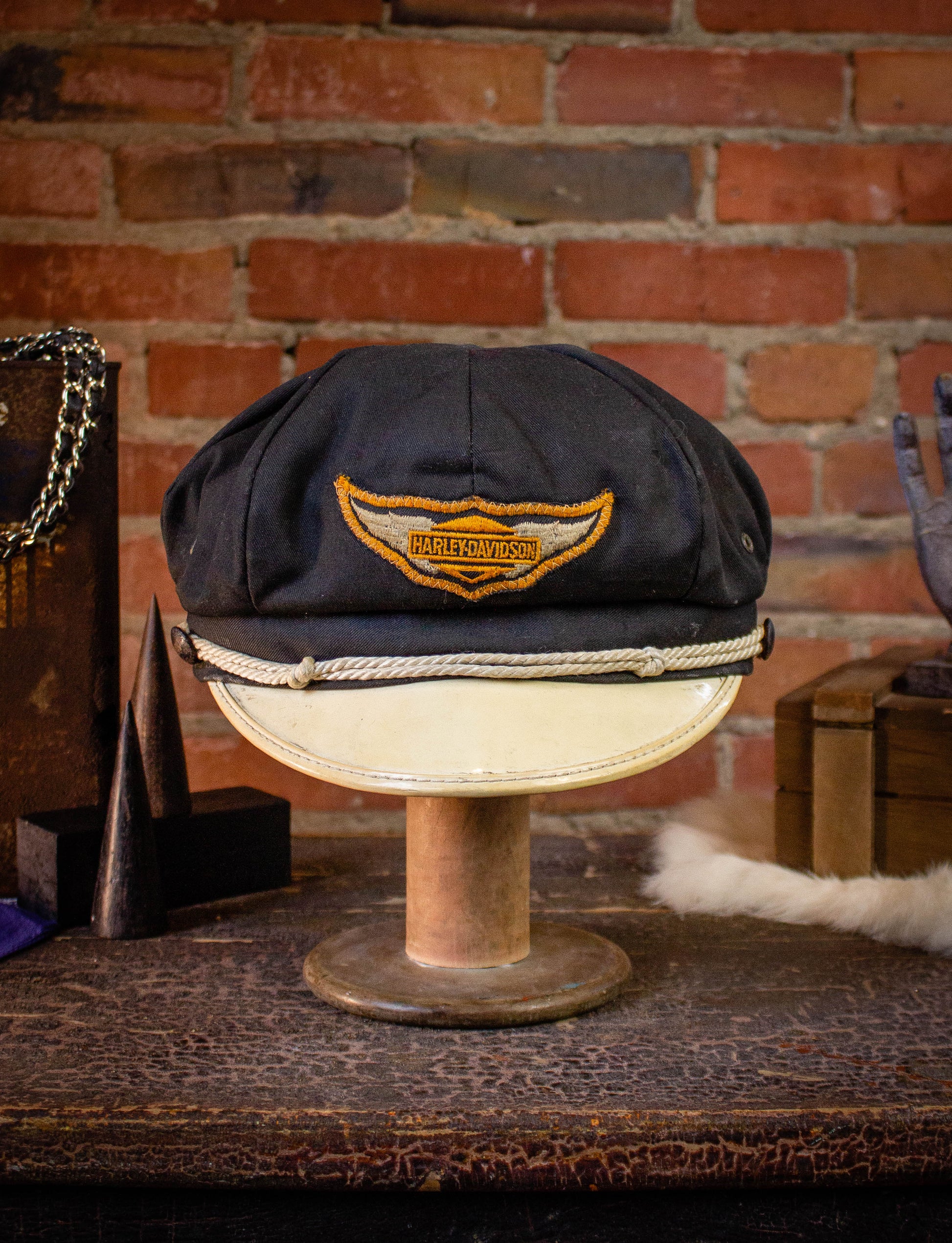 Vintage Harley Davidson Biker Hat 50s Small