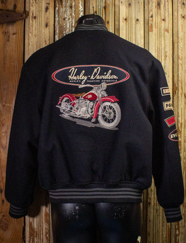Vintage Harley Davidson AMF Leather Biker Jacket 70s Black Medium