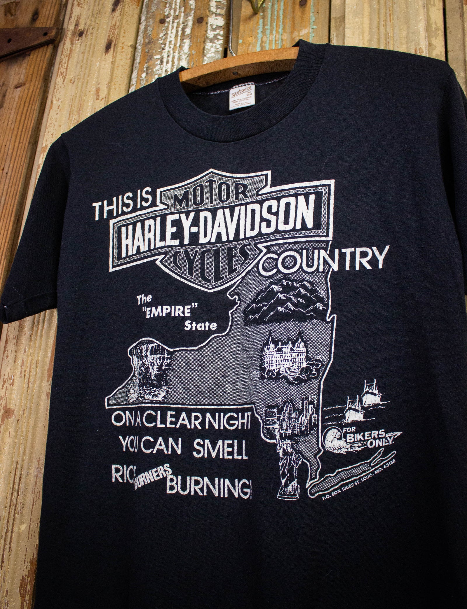 Vintage Harley Davidson Buffalo, NY Graphic T Shirt 70s Black Small