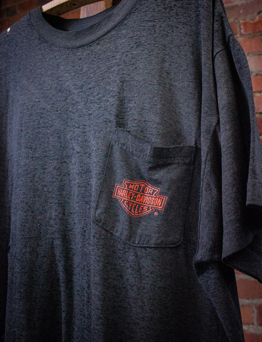 Vintage Harley Davidson Crazy Frank's 3D Emblem Graphic T Shirt 80s XL