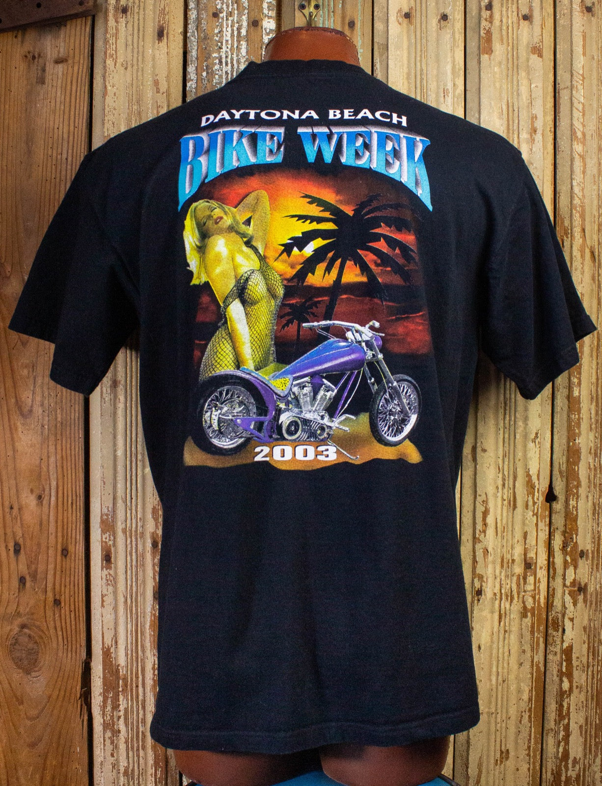 Vintage Harley Davidson Daytona Bike Week Graphic T Shirt 2003 Black XL