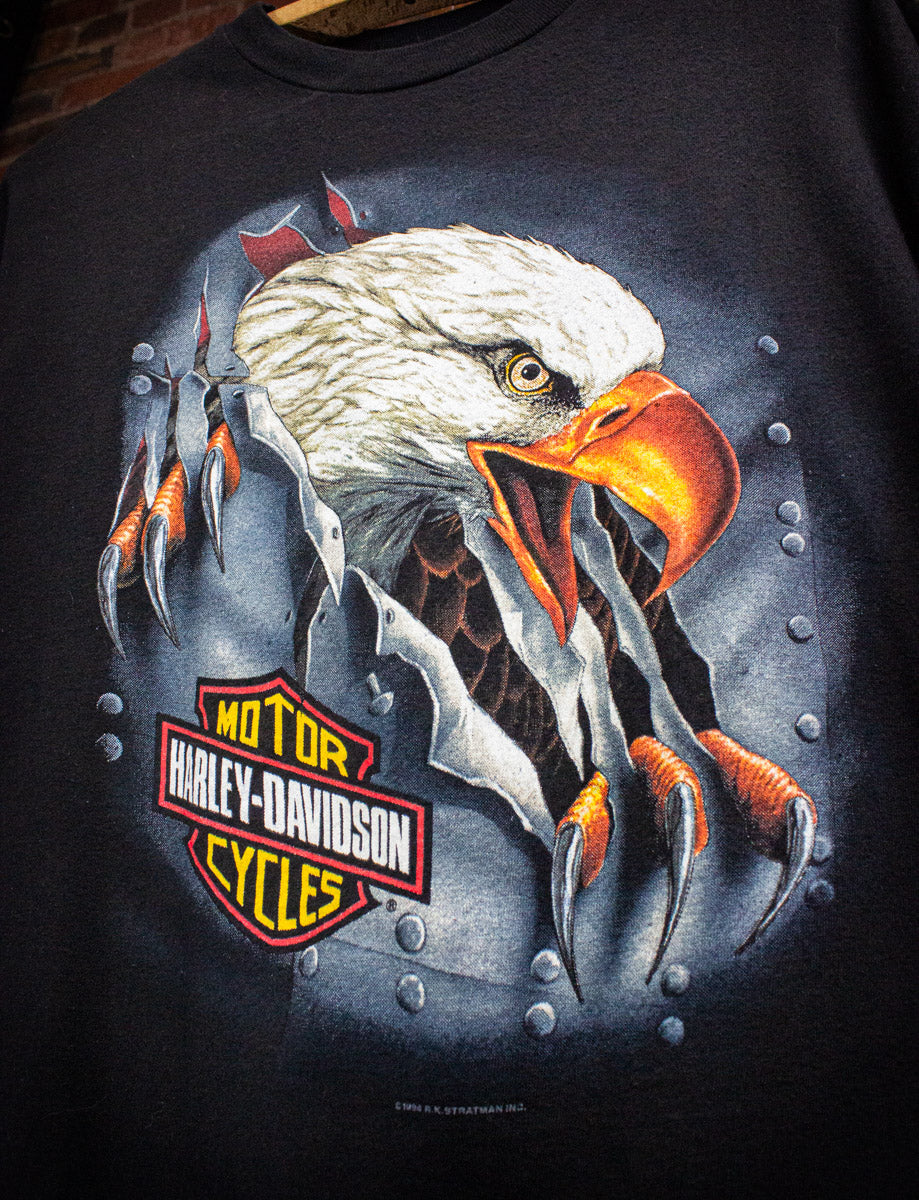 Vintage Harley Davidson Eagle Madison WI Graphic T Shirt 1994 Large