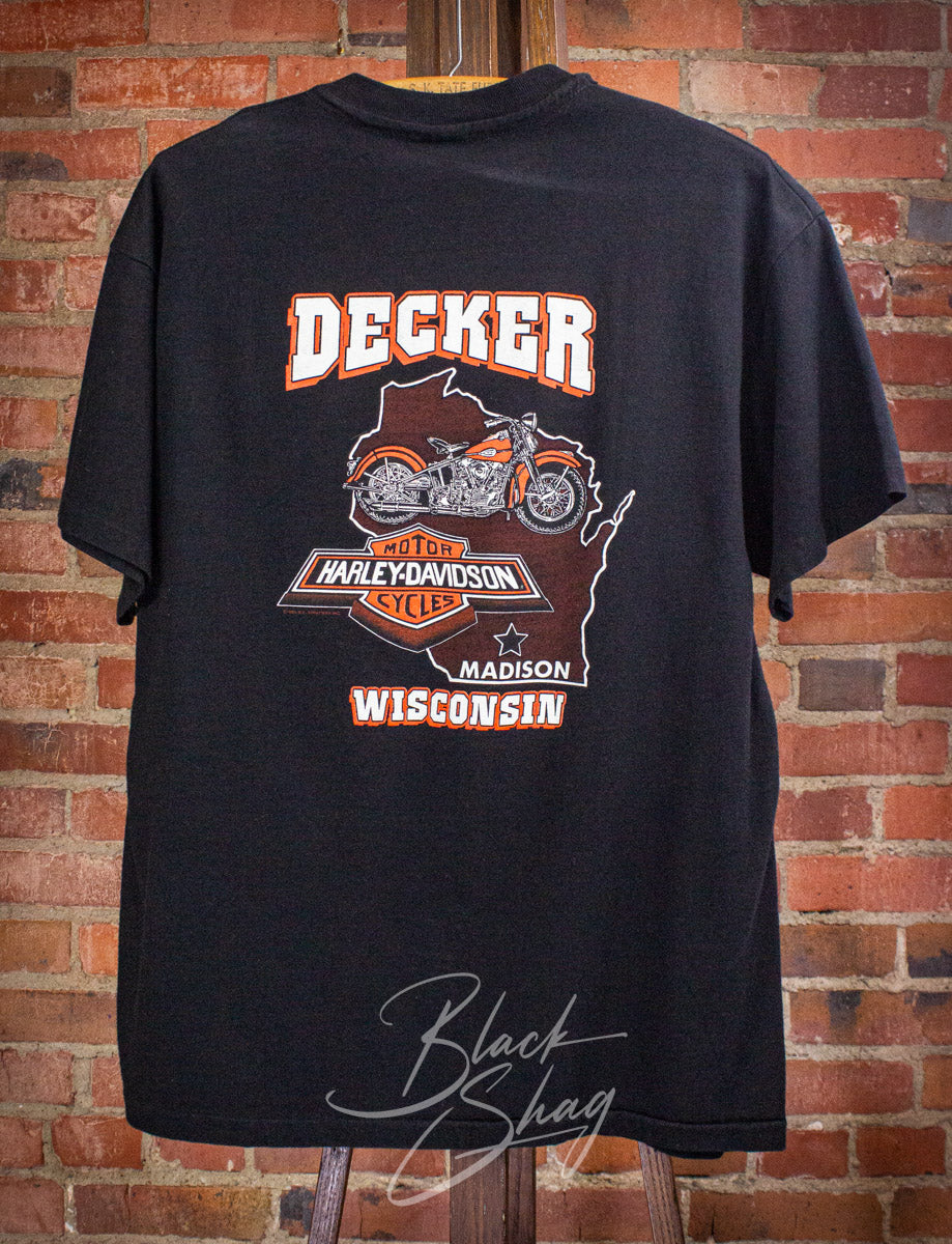 Vintage Harley Davidson Eagle Madison WI Graphic T Shirt 1994 Large