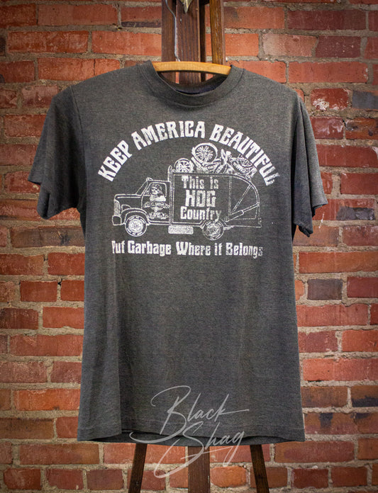 Vintage Harley Davidson Keep America Beautiful Graphic T Shirt 80s Small