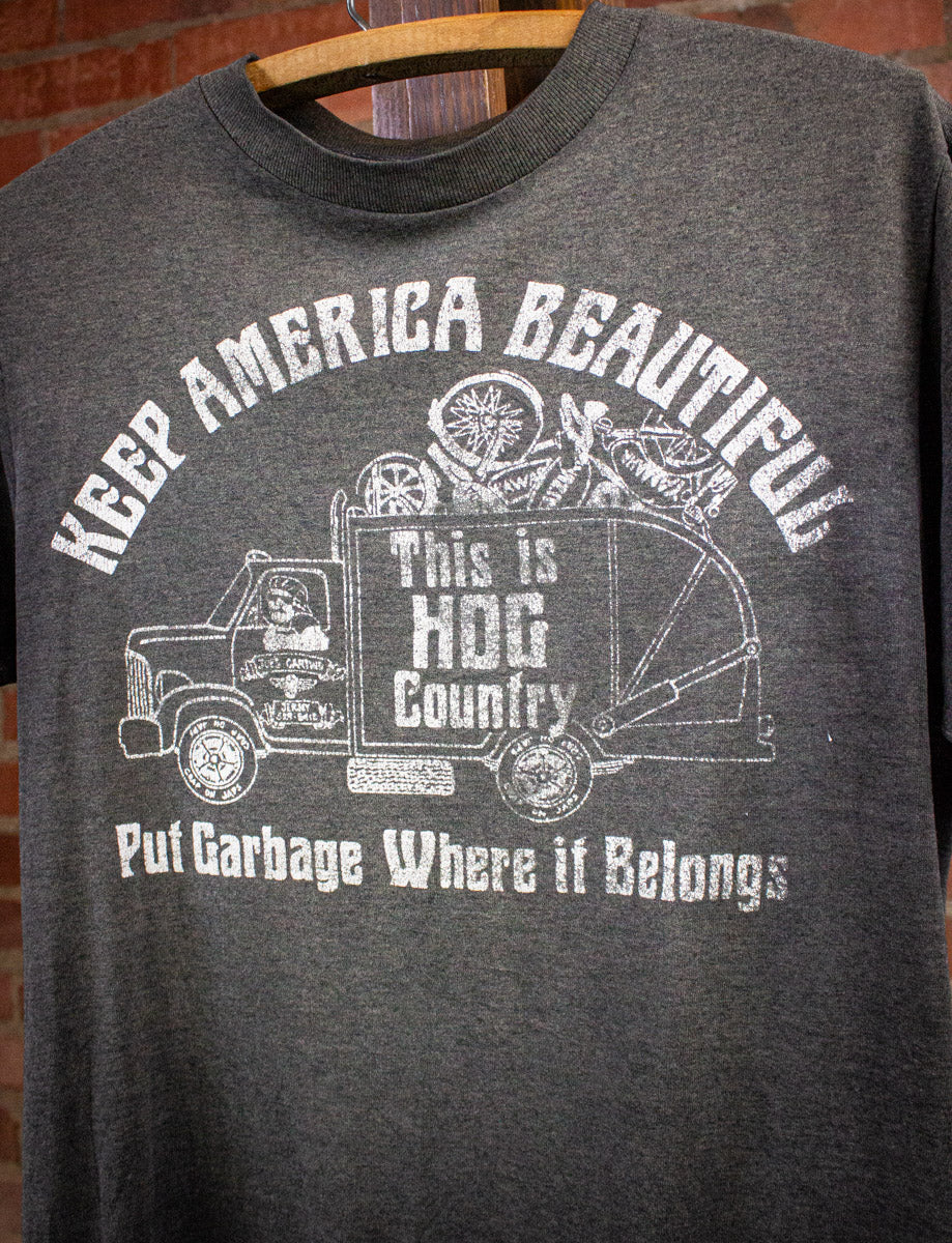 Vintage Harley Davidson Keep America Beautiful Graphic T Shirt 80s Small