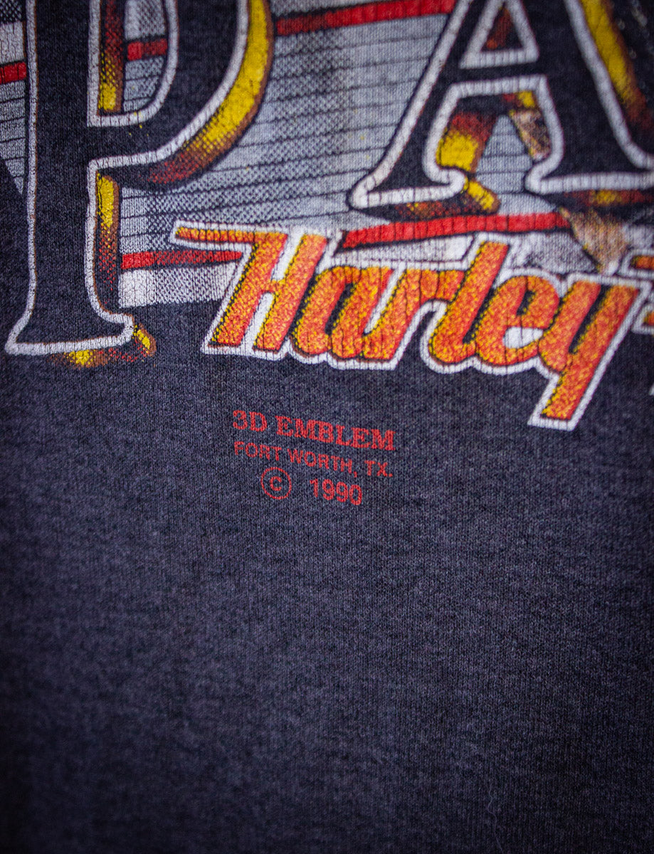 Vintage Harley Davidson Leader of The Pack Cut Off Graphic T Shirt 1990 Black Medium