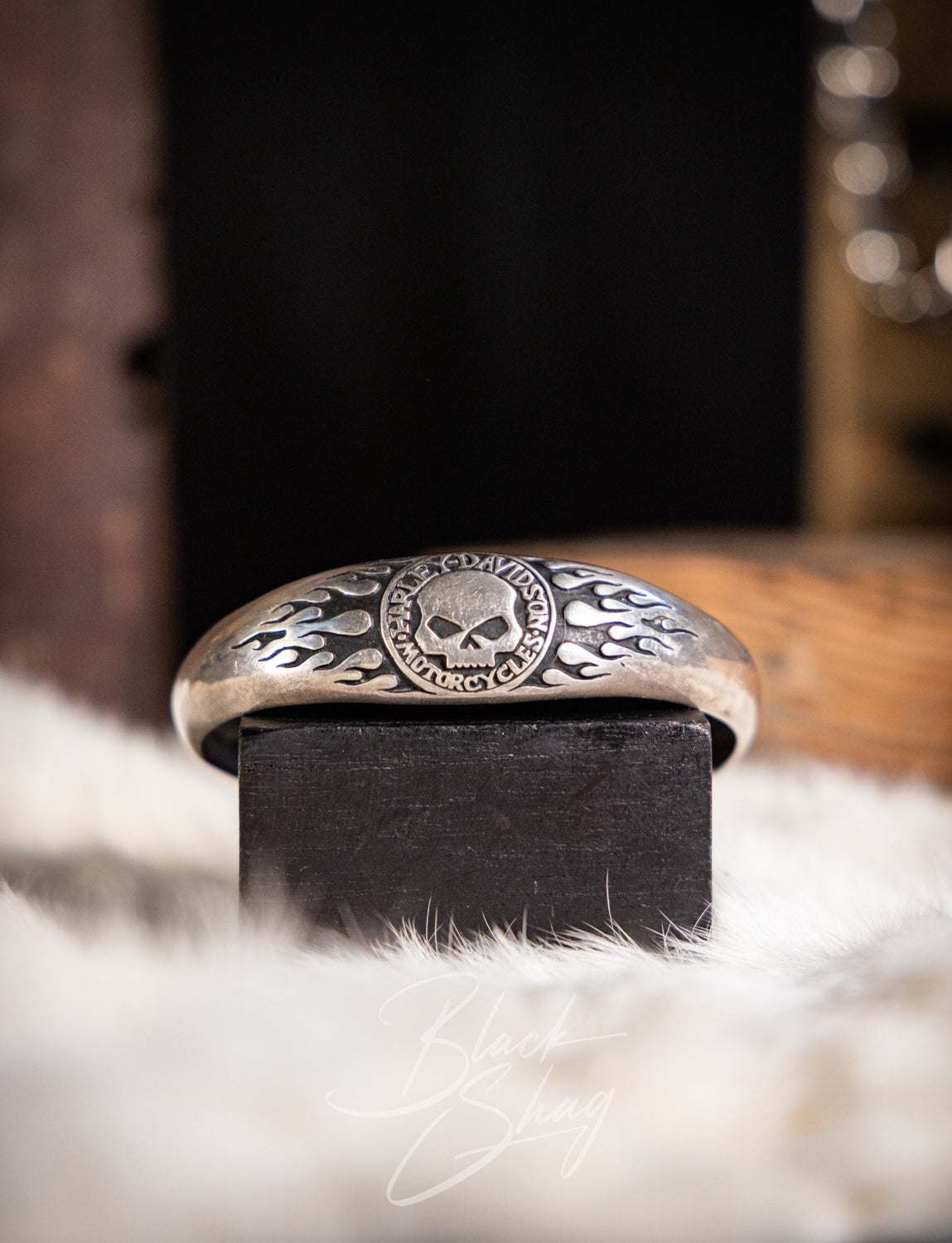 Vintage 90s Harley Davidson Silver Cuff Bracelet