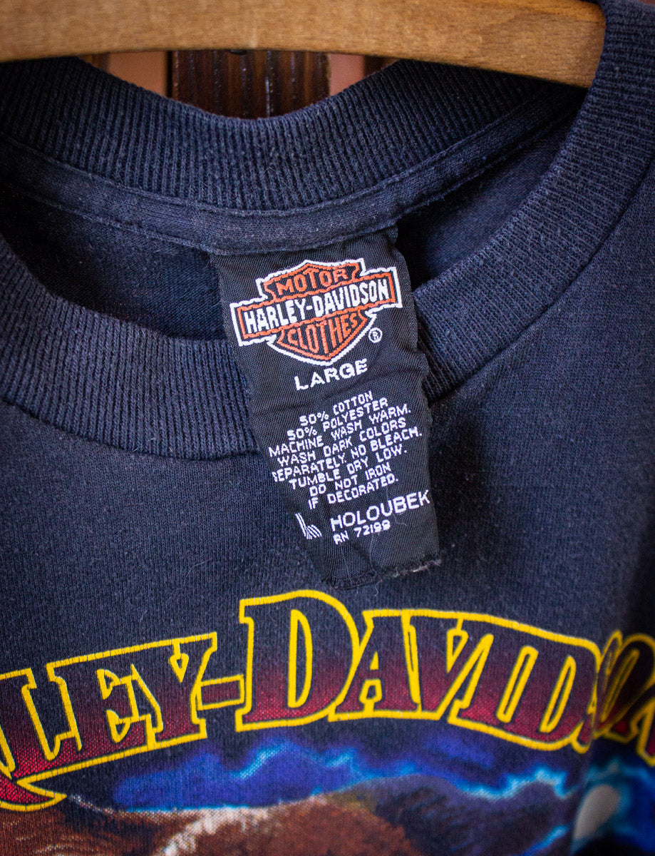 Vintage Harley Davidson The Lone Wolf Graphic T Shirt 1989 Black Large