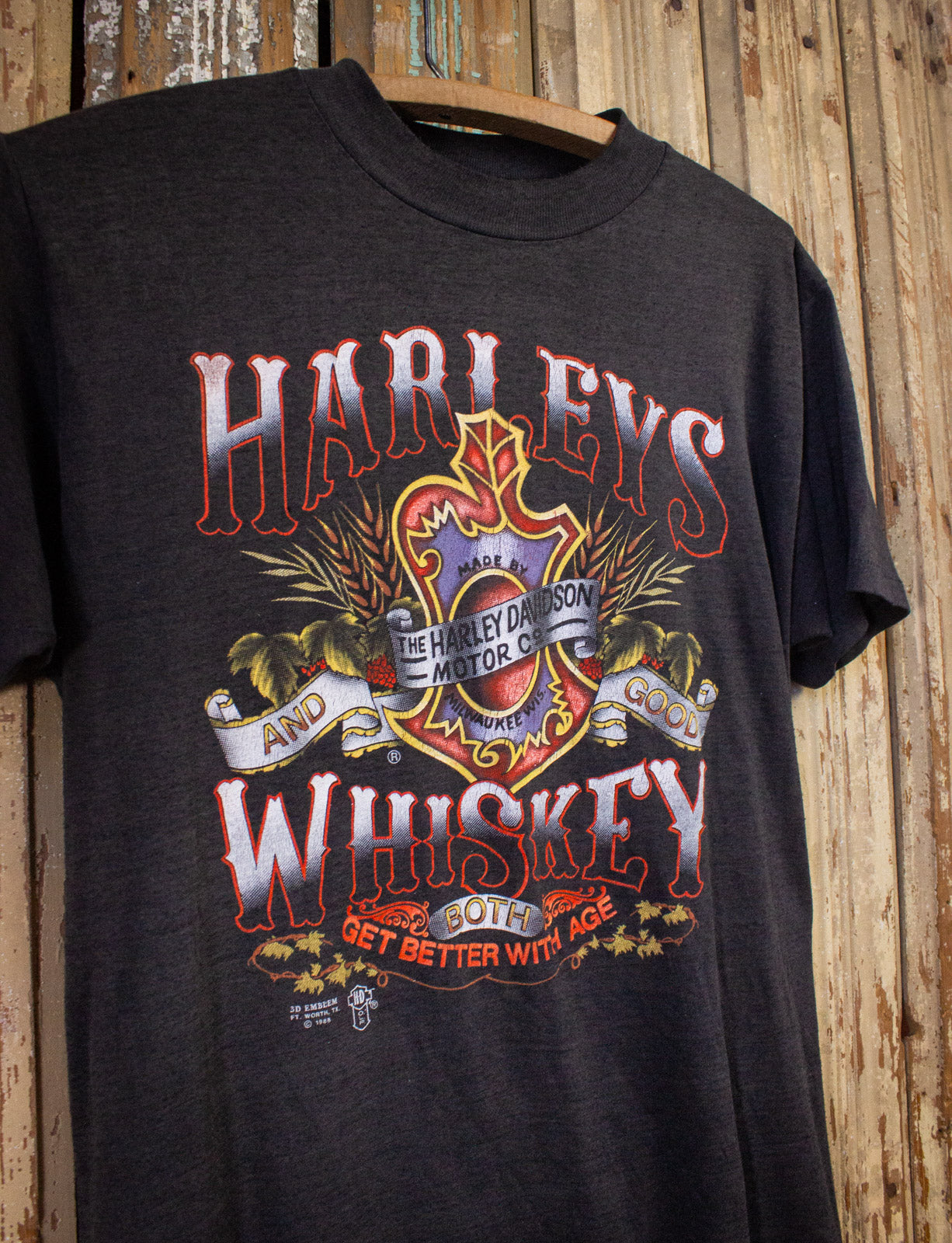 Vintage Harley Davidson Whiskey/Bike Week Graphic T Shirt 1989